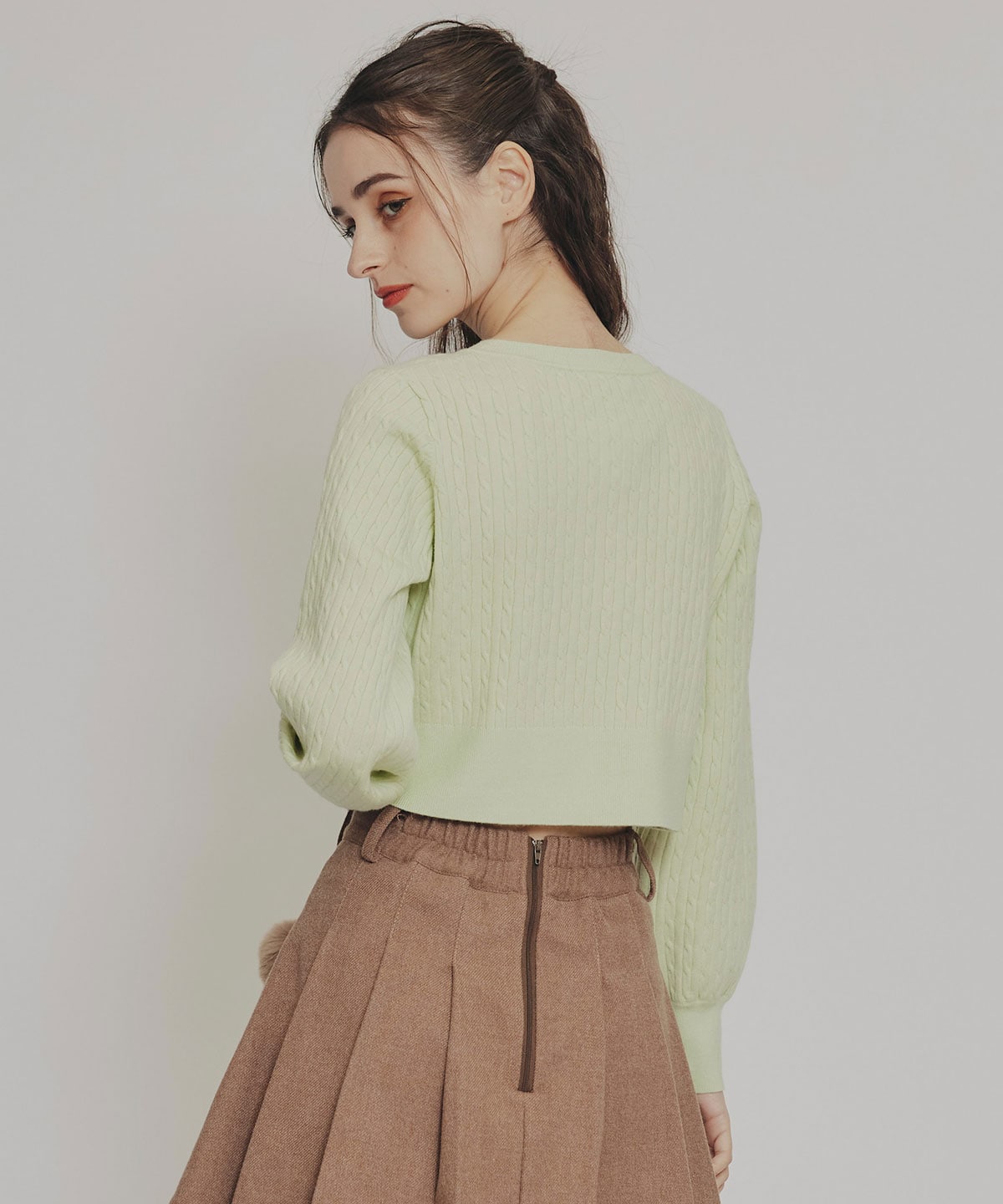 Azelyミニケーブルニットカーディガン