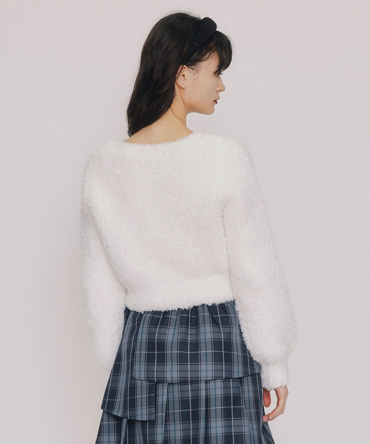 フラッフィブークレシャギーニットカーディガン