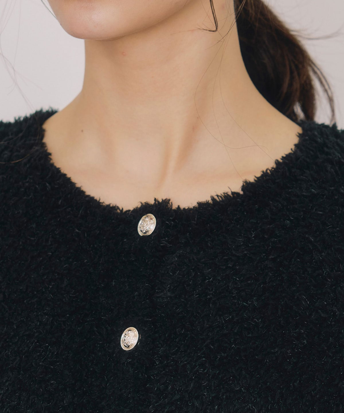 フラッフィブークレシャギーニットカーディガン