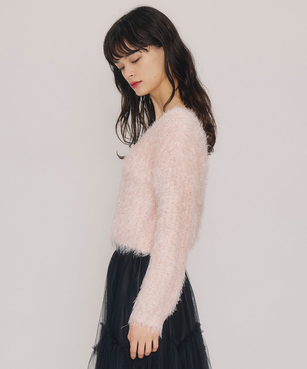 ブークレラメシャギーニットプルオーバー