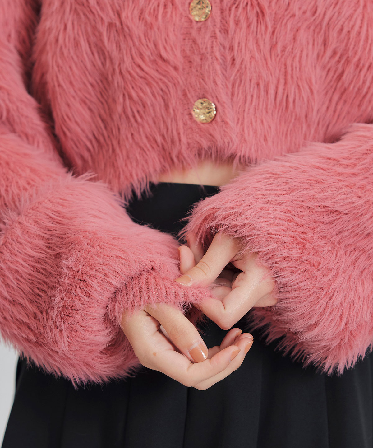 コンパクトシャギーニットカーディガン