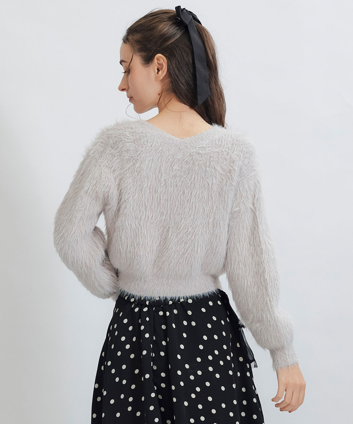 コンパクトシャギーニットカーディガン