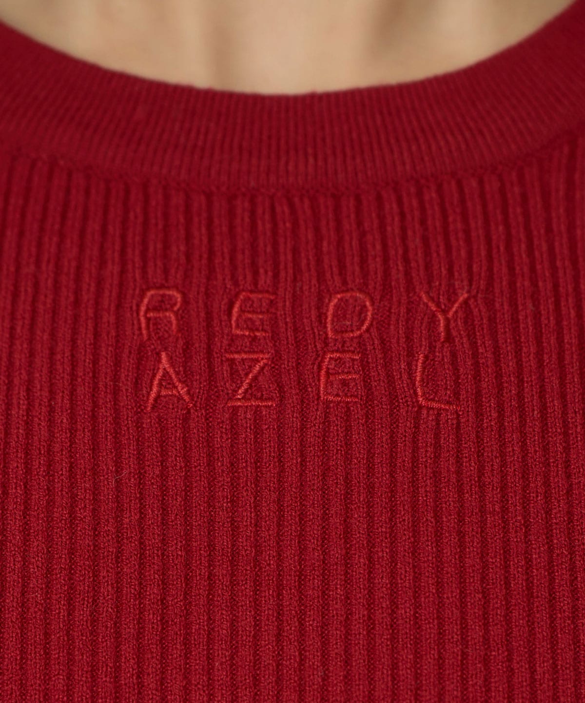 パワショルロゴリブニットトップス