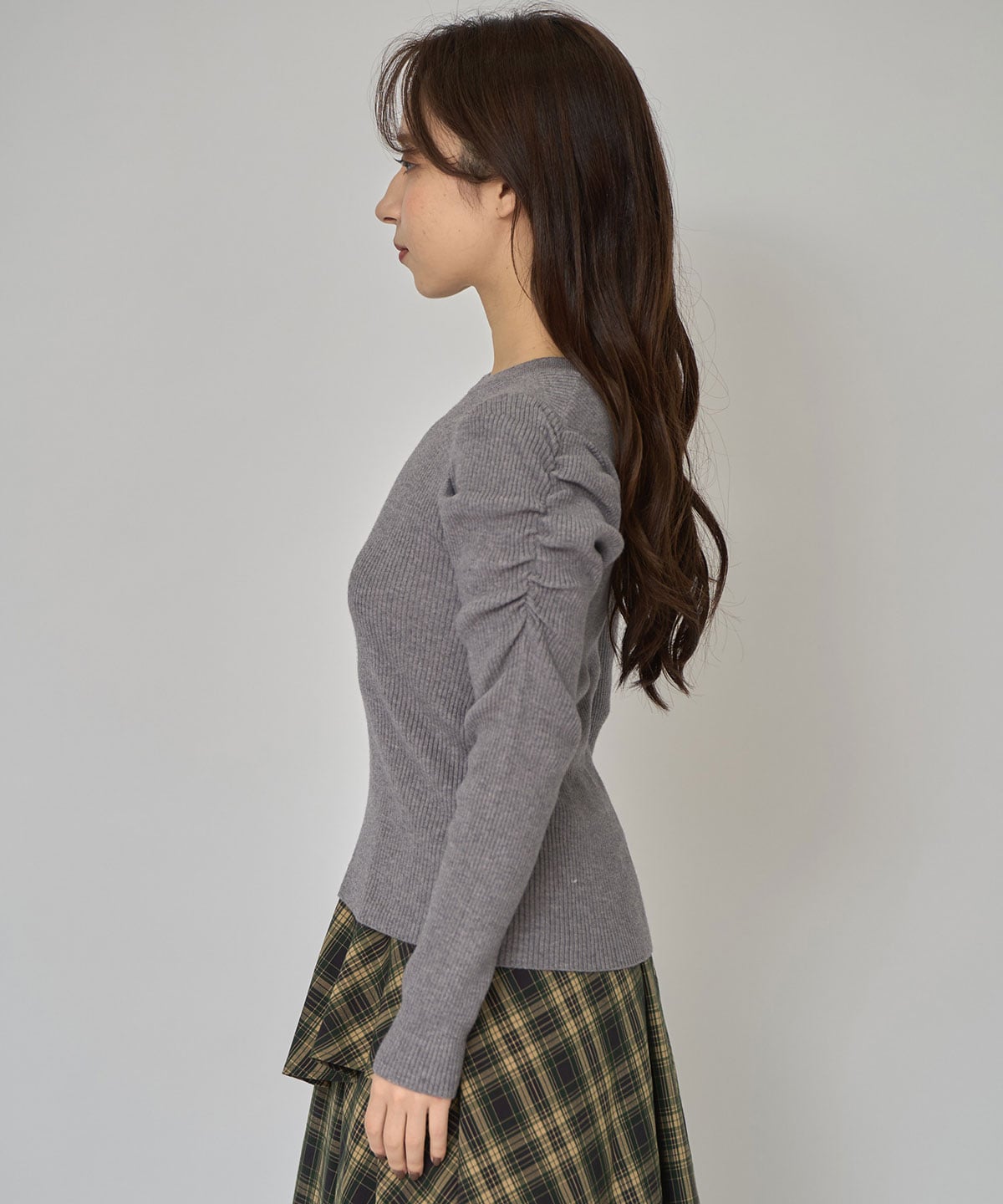 パワショルロゴリブニットトップス