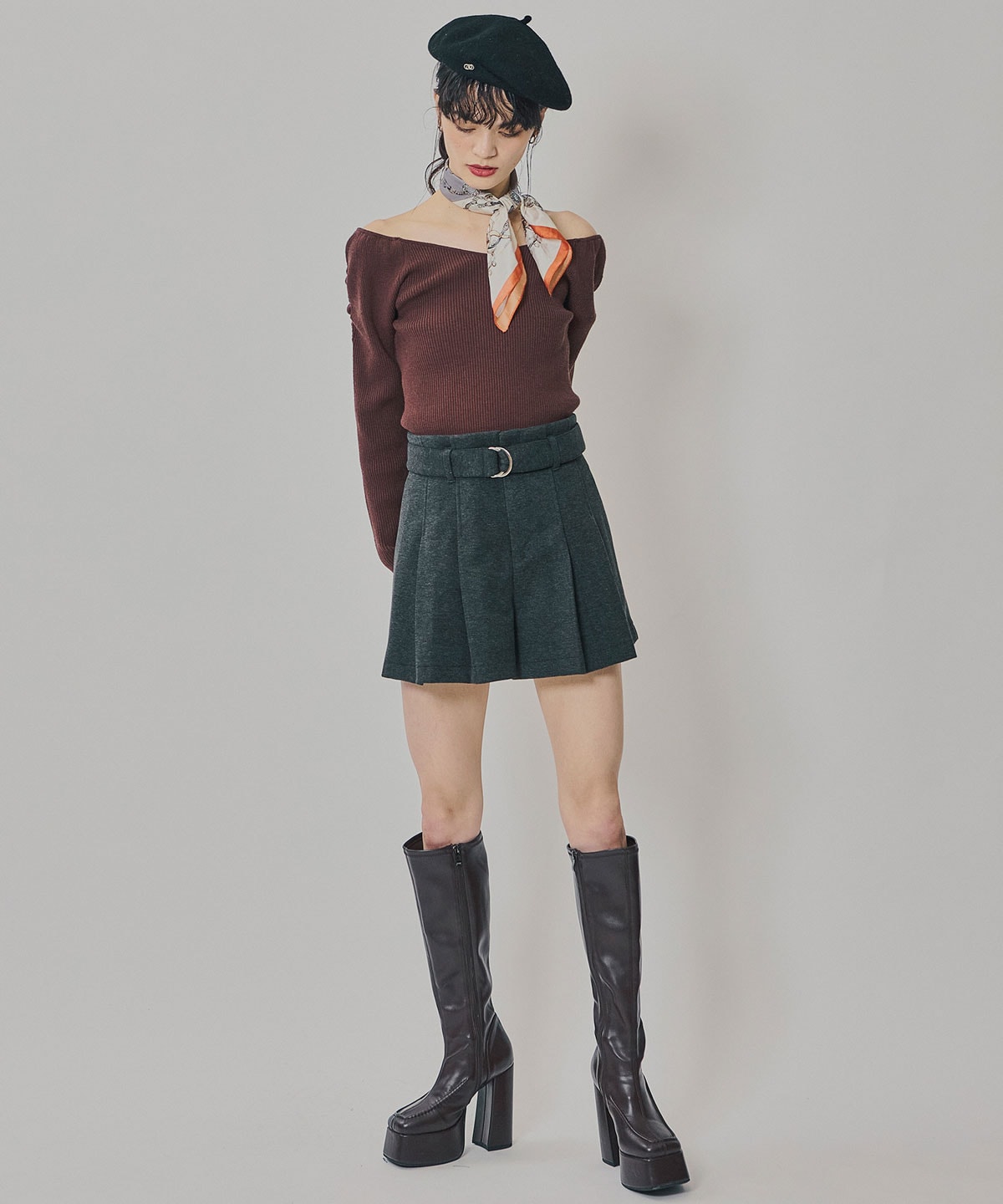 4wayリブニットトップス