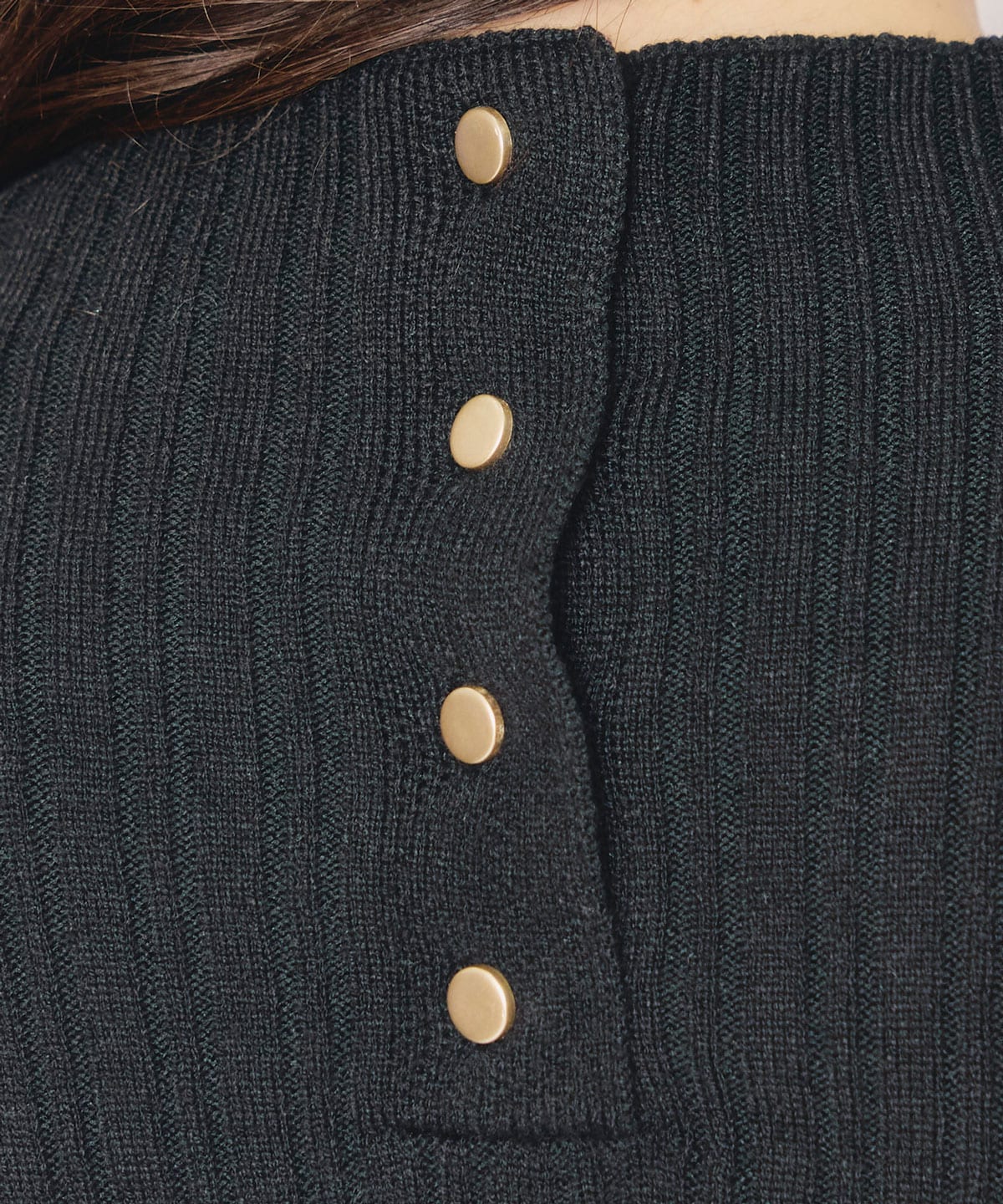 レイヤードデザインランダムリブニットプルオーバー