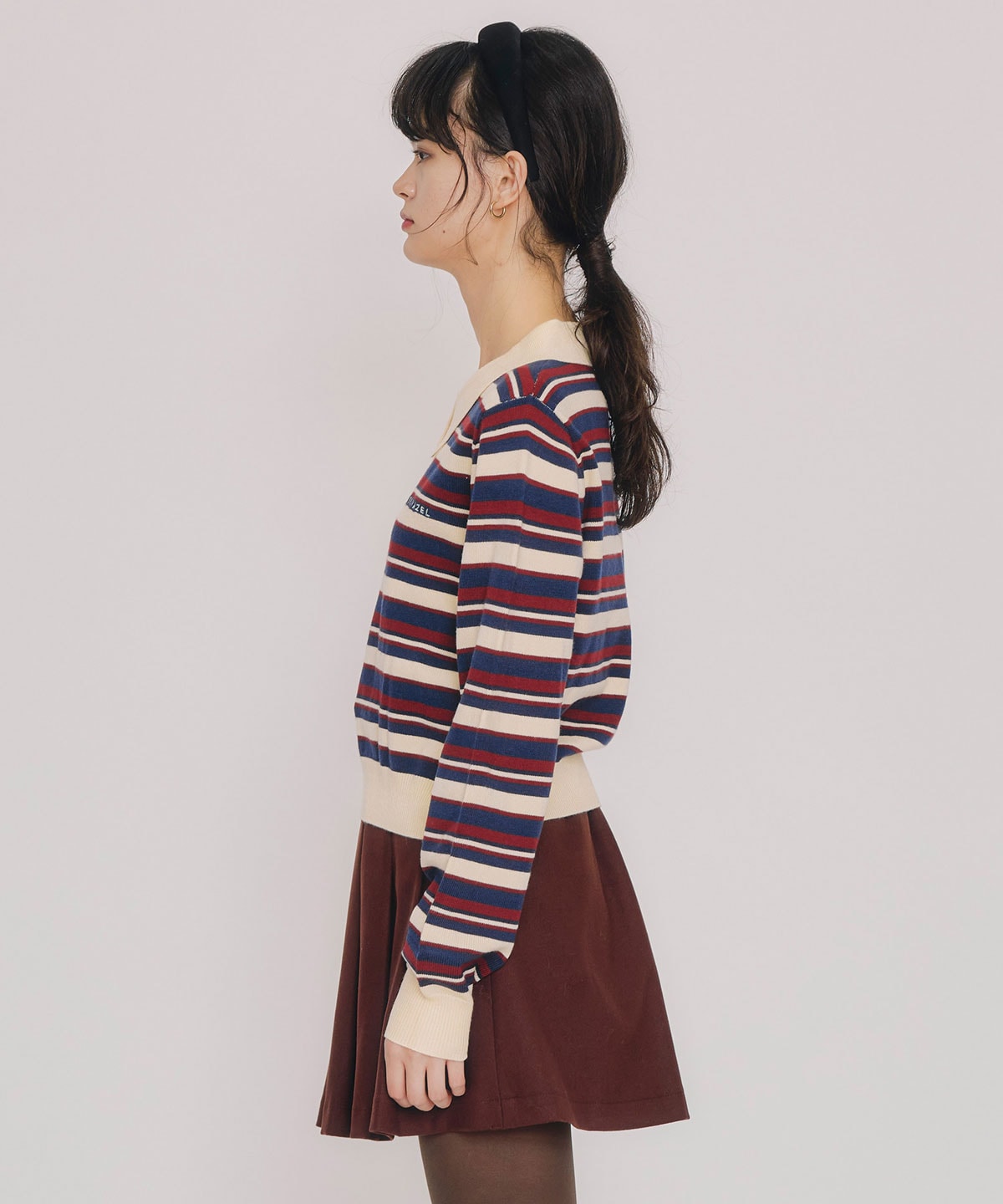 マルチボーダーロゴニットプルオーバー