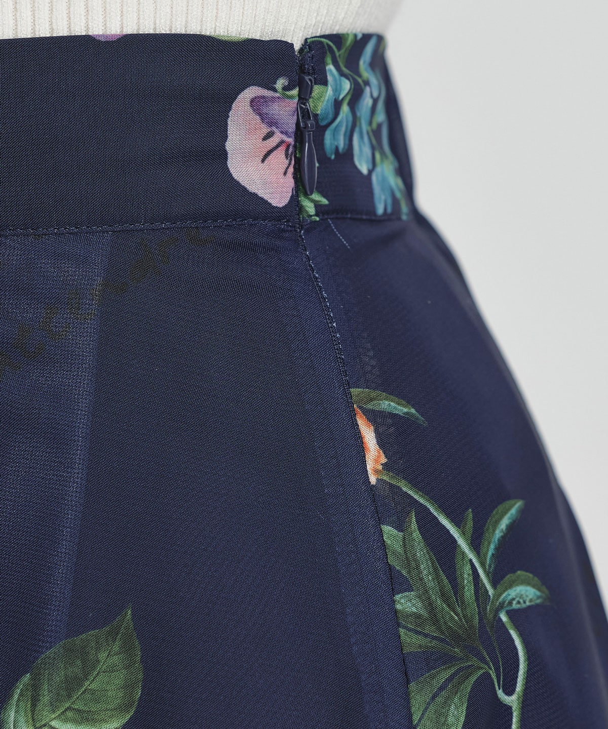 【Sheer Flower Series】シアーフラワータックフレアロングスカート