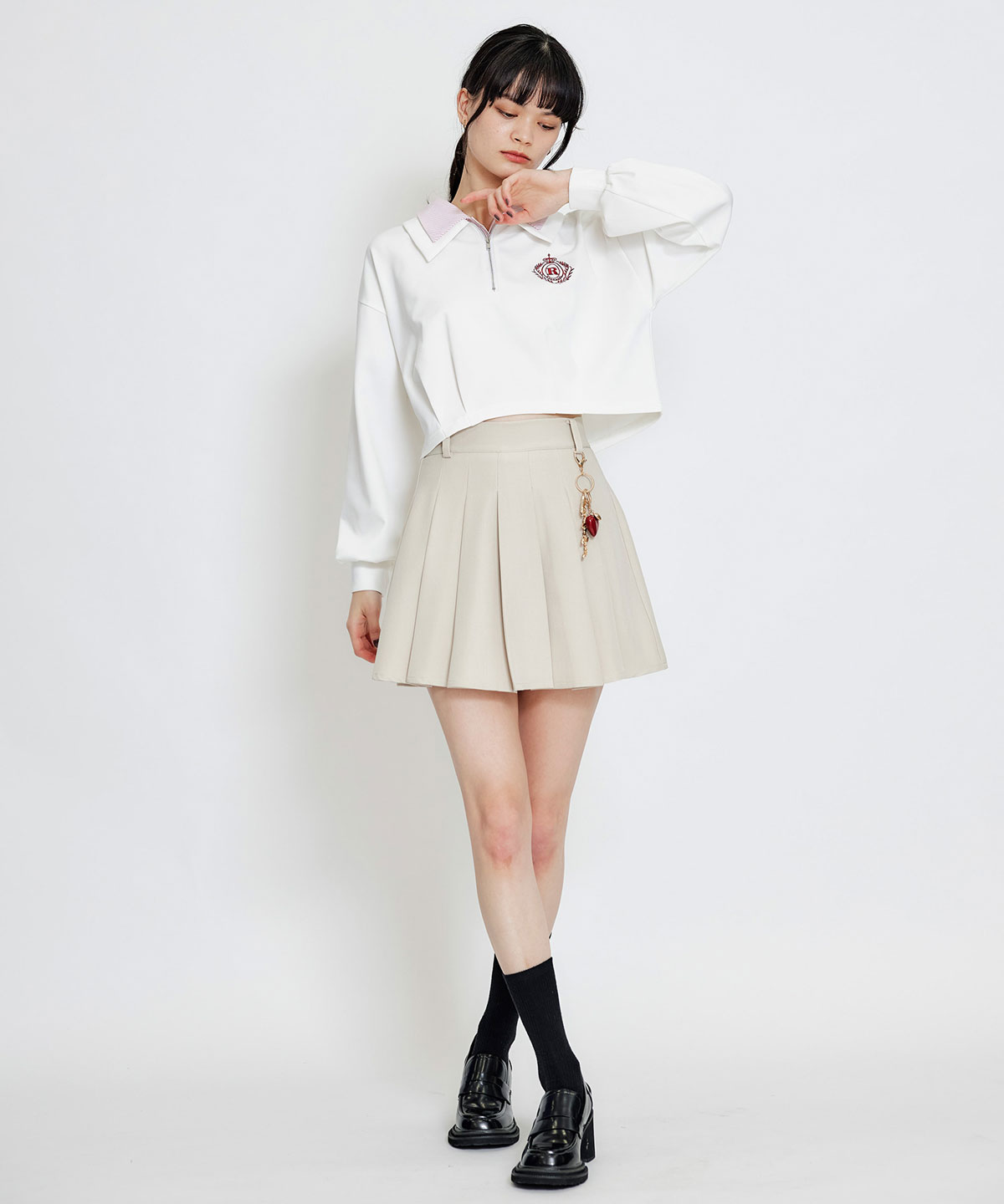 REDYAZEL×ハートチャームプリーツミニスカート