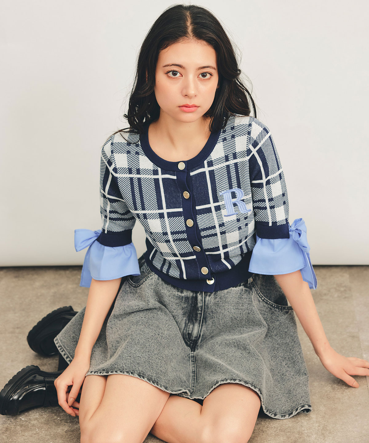 サーキュラーデニムミニスカート