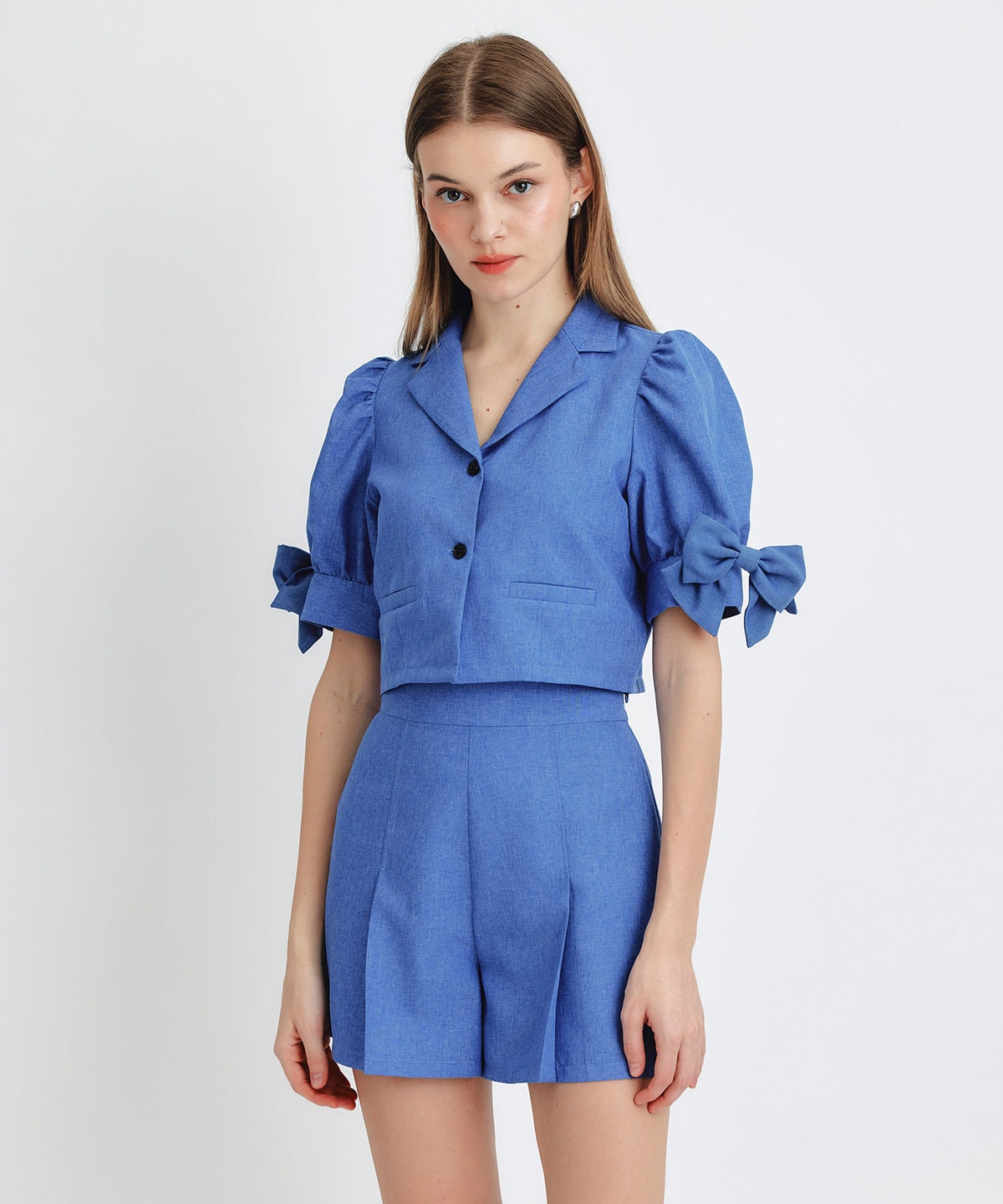 マルチリボンジャケット×ショートパンツセットアップ