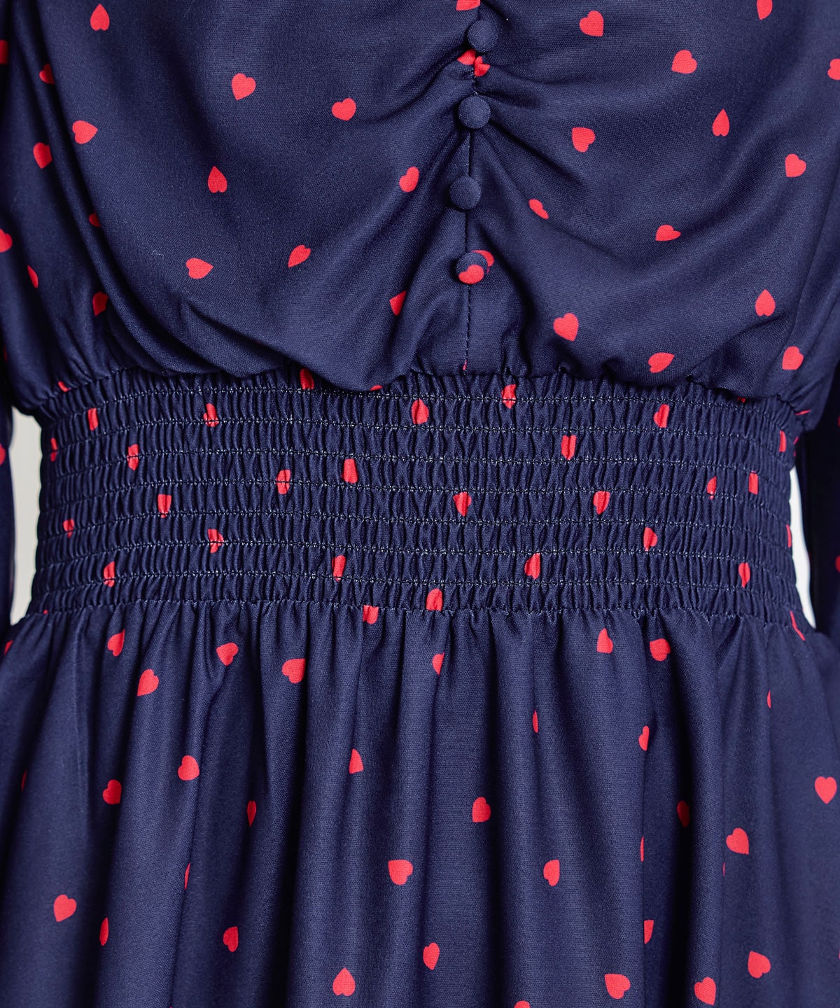 Love Me Heart ギャザーリボンロングフレアワンピース
