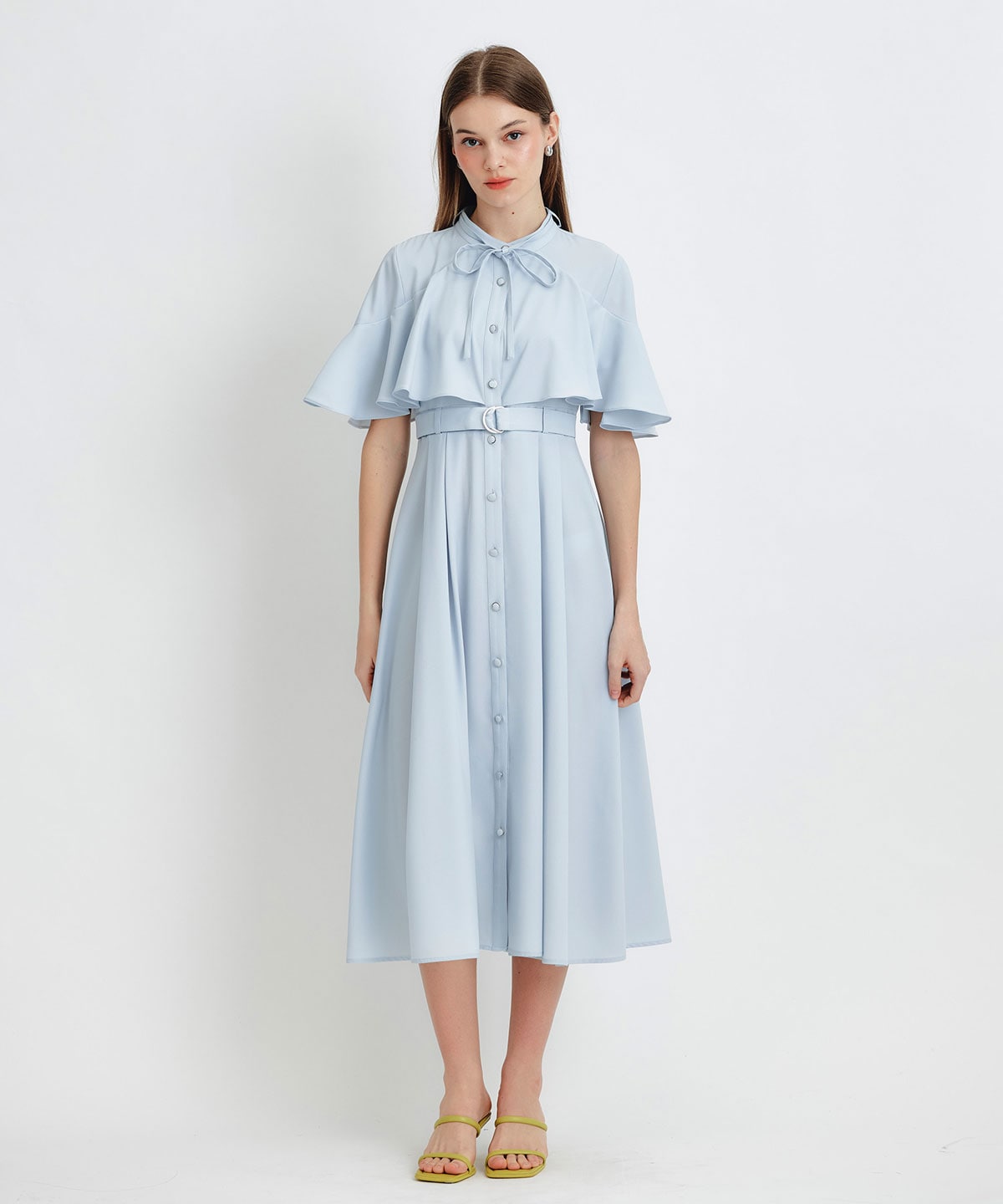 ケープフレアロングワンピース