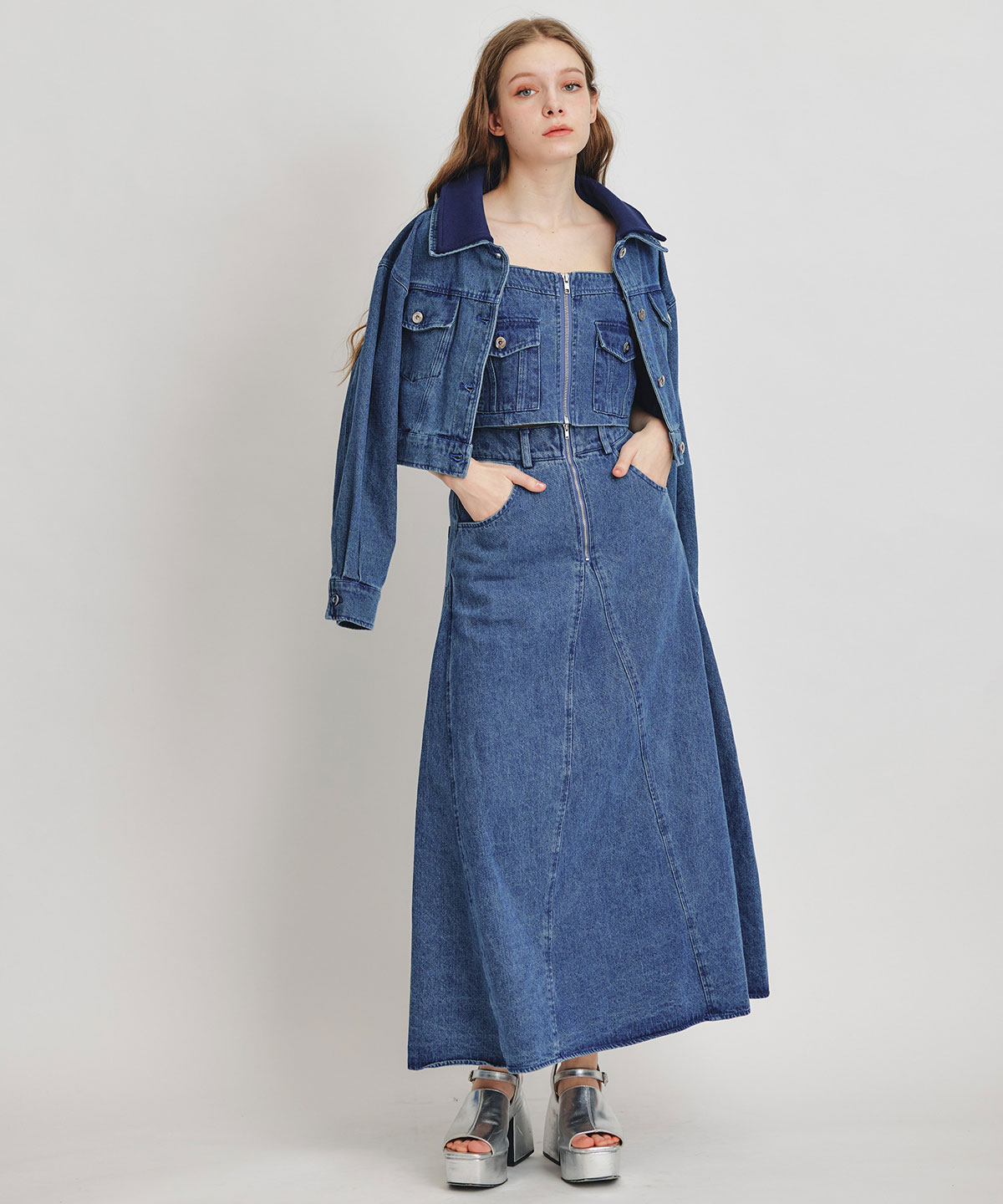 【Denim Series】ダブルカラーデニムジャケット