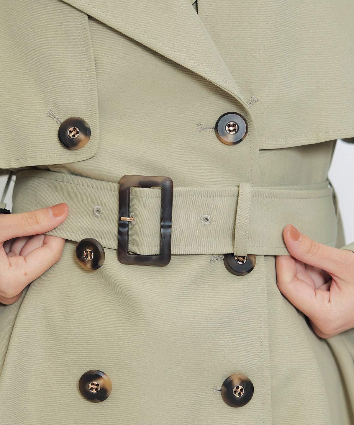 ウエストベルトショートトレンチコート