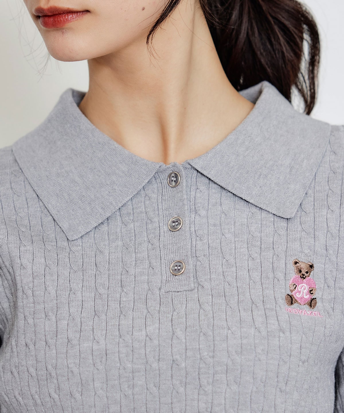 【2/13(金) 昼12時発売開始】Azelyハートミニケーブルポロニット