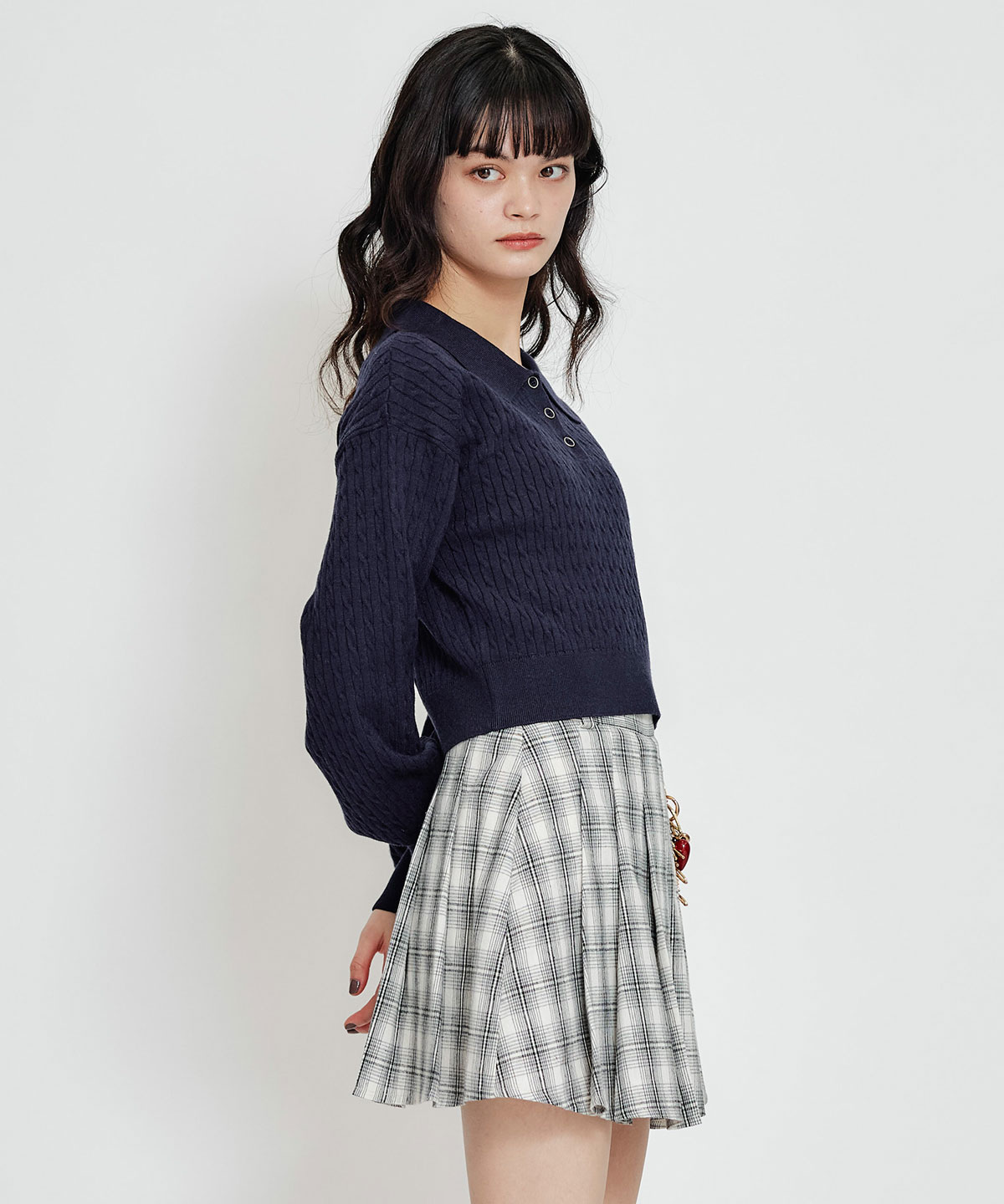 【2/13(金) 昼12時発売開始】Azelyハートミニケーブルポロニット