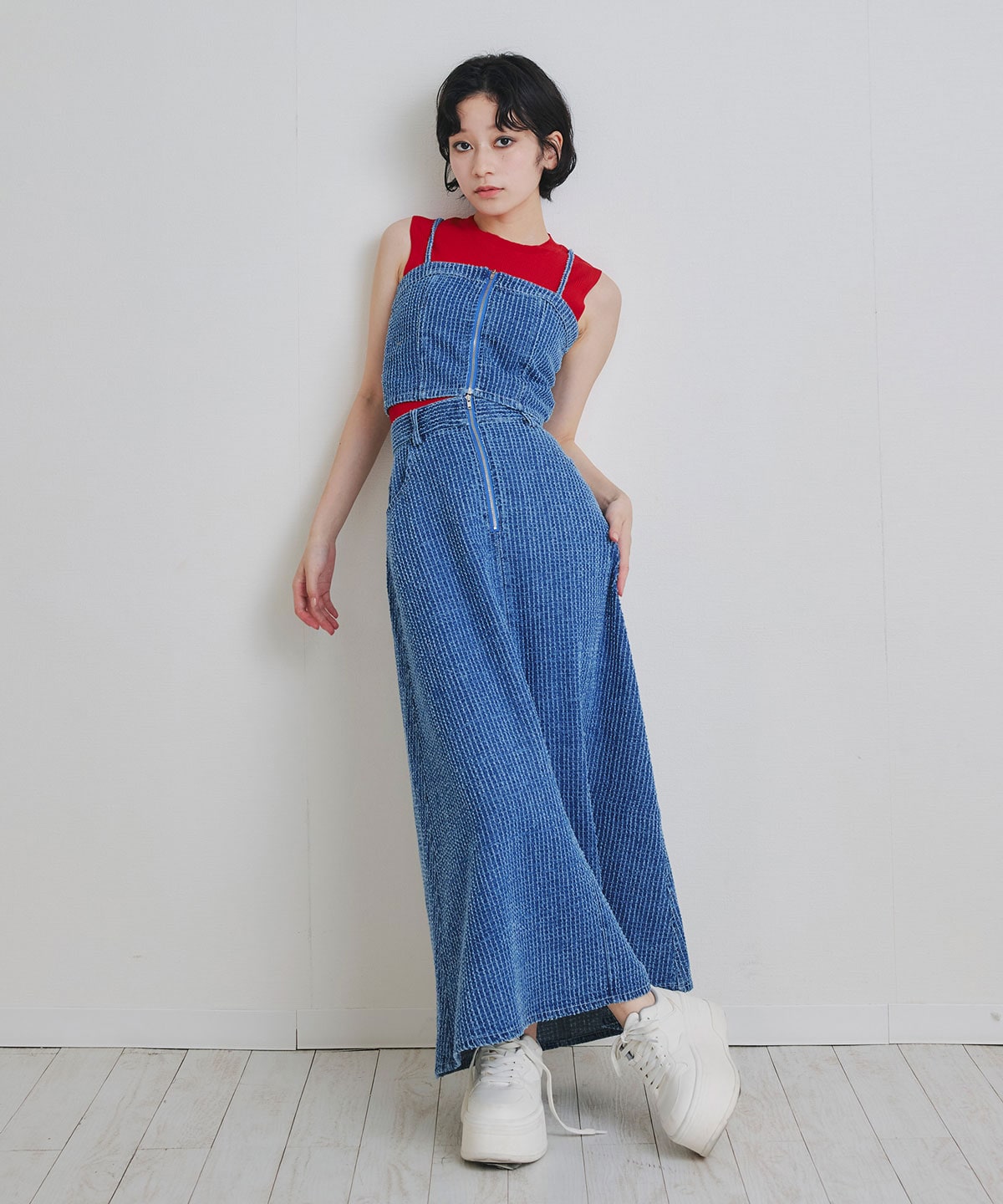 ロゴベーシックノースリーブニット