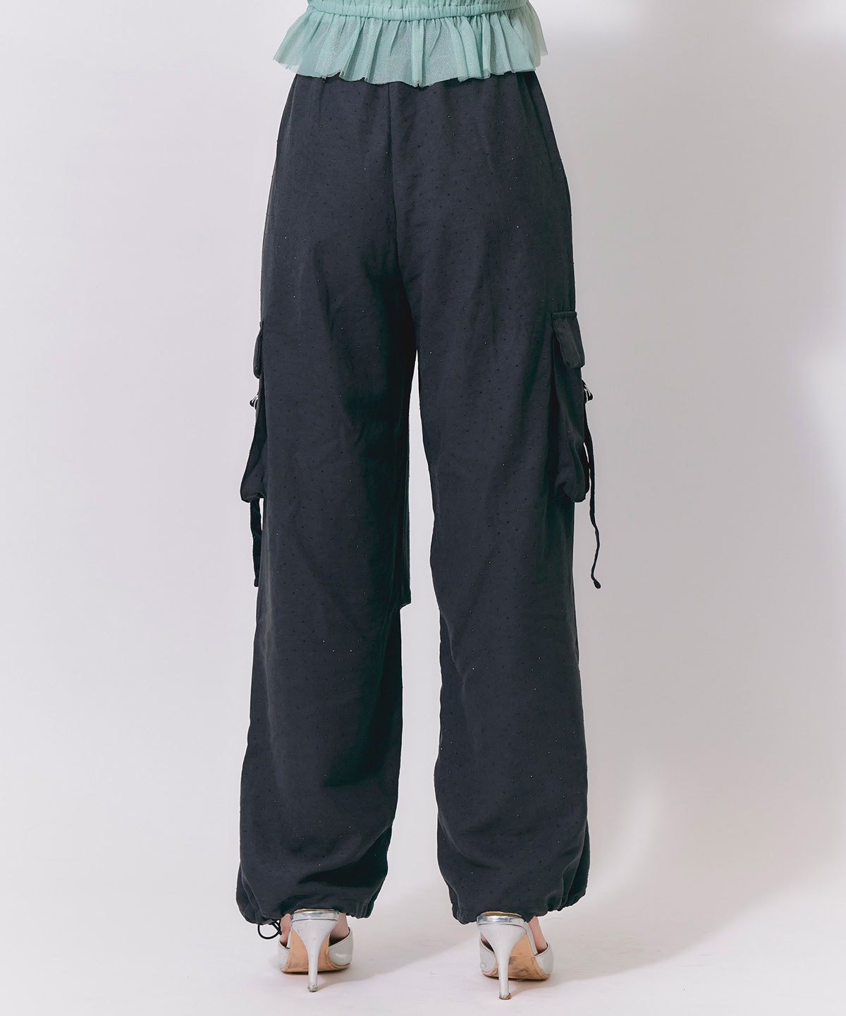 ラインストーンホットフィットカーゴパンツ
