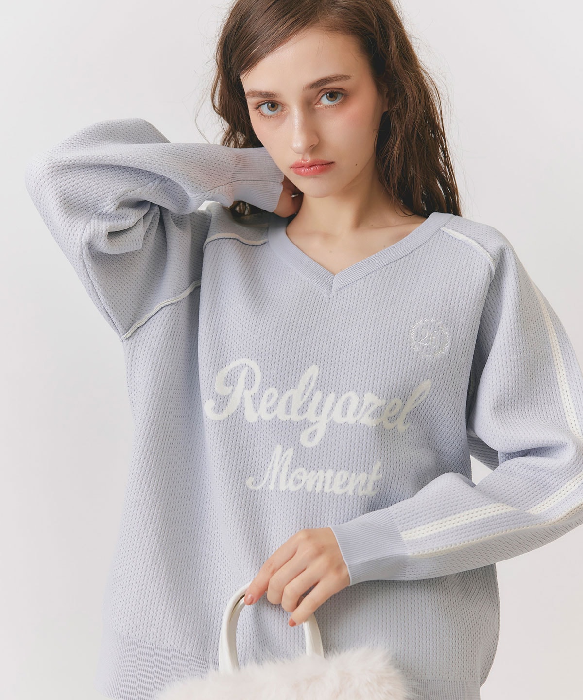 ロゴメッシュニット×バルーンショートパンツセットアップ