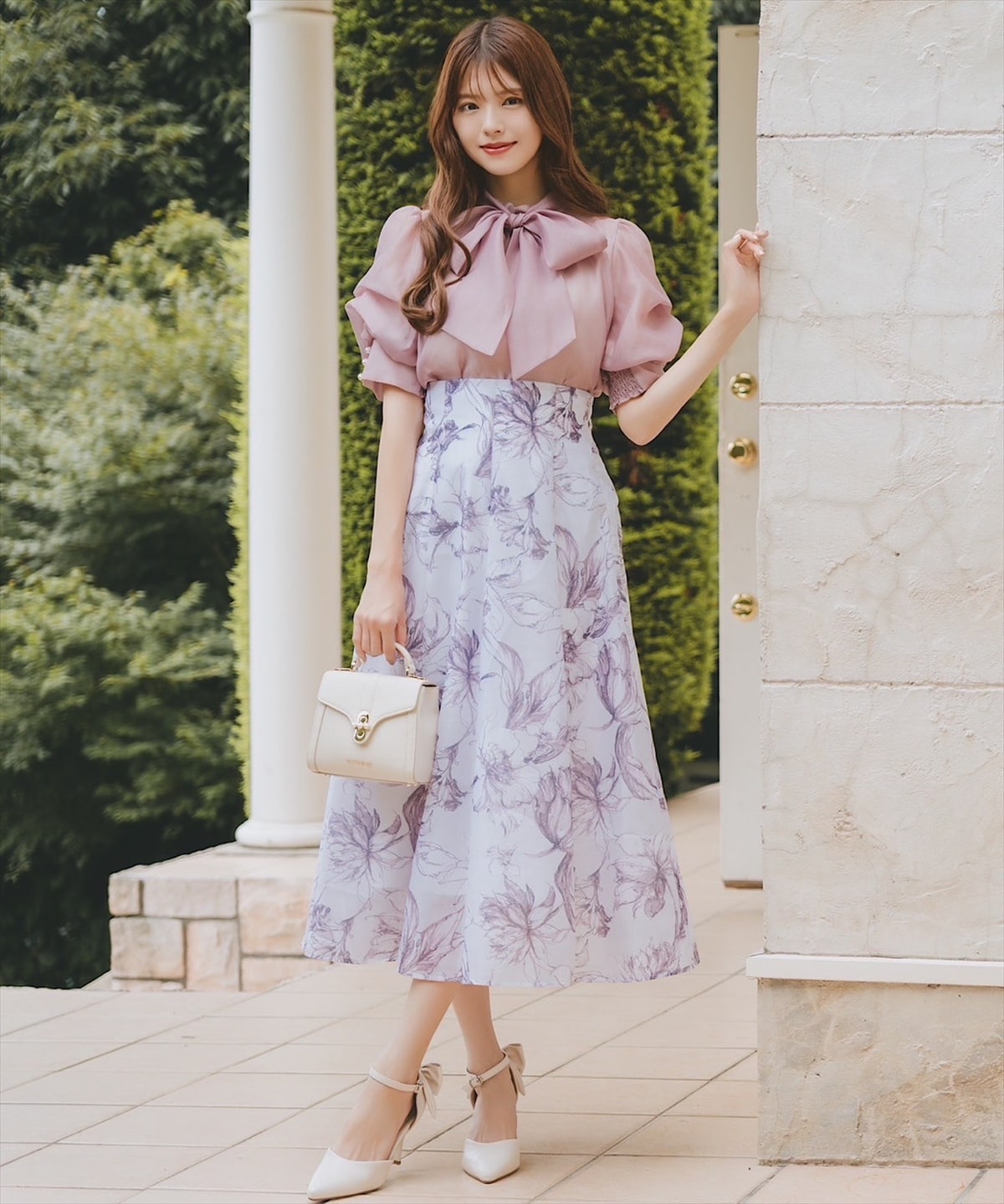 タックスリーブシアーボウタイブラウス