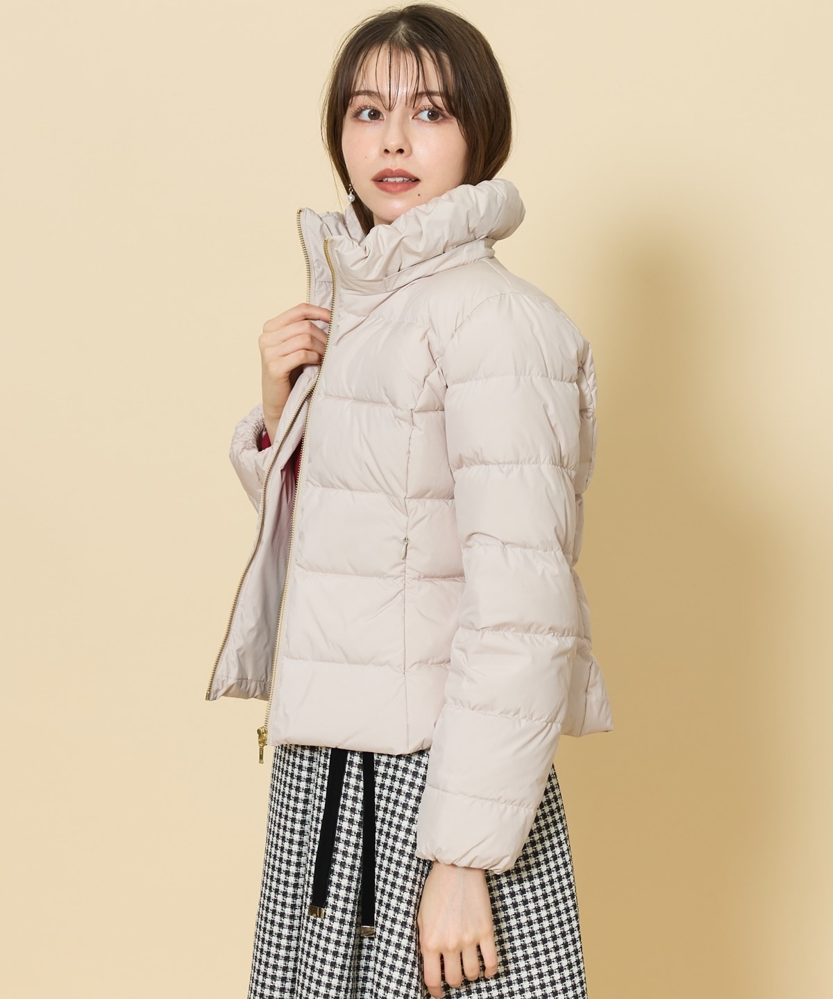 FOXファー付エレガンスショートダウンコート