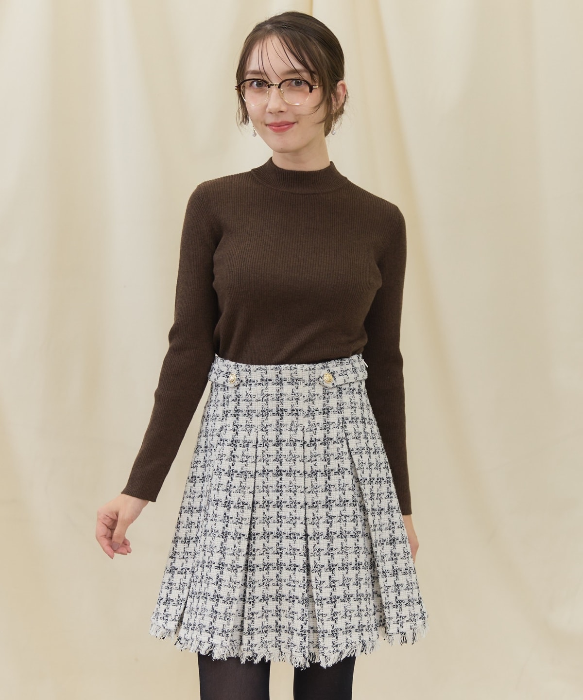 もっちり美シルエットプチハイネックニットプルオーバー