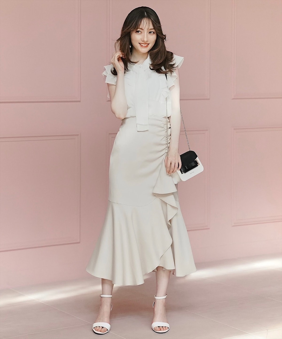 シャーリングフリルマーメイドスカート