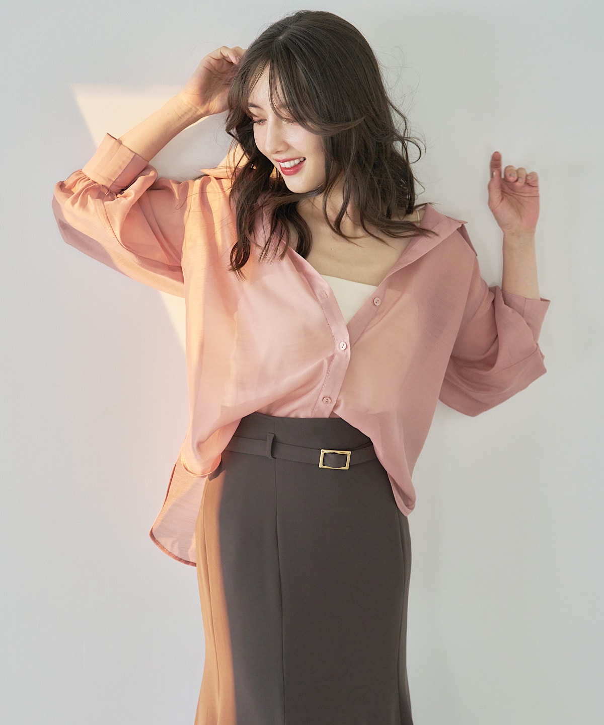 【日本製】ベルト付きマーメイドスカート