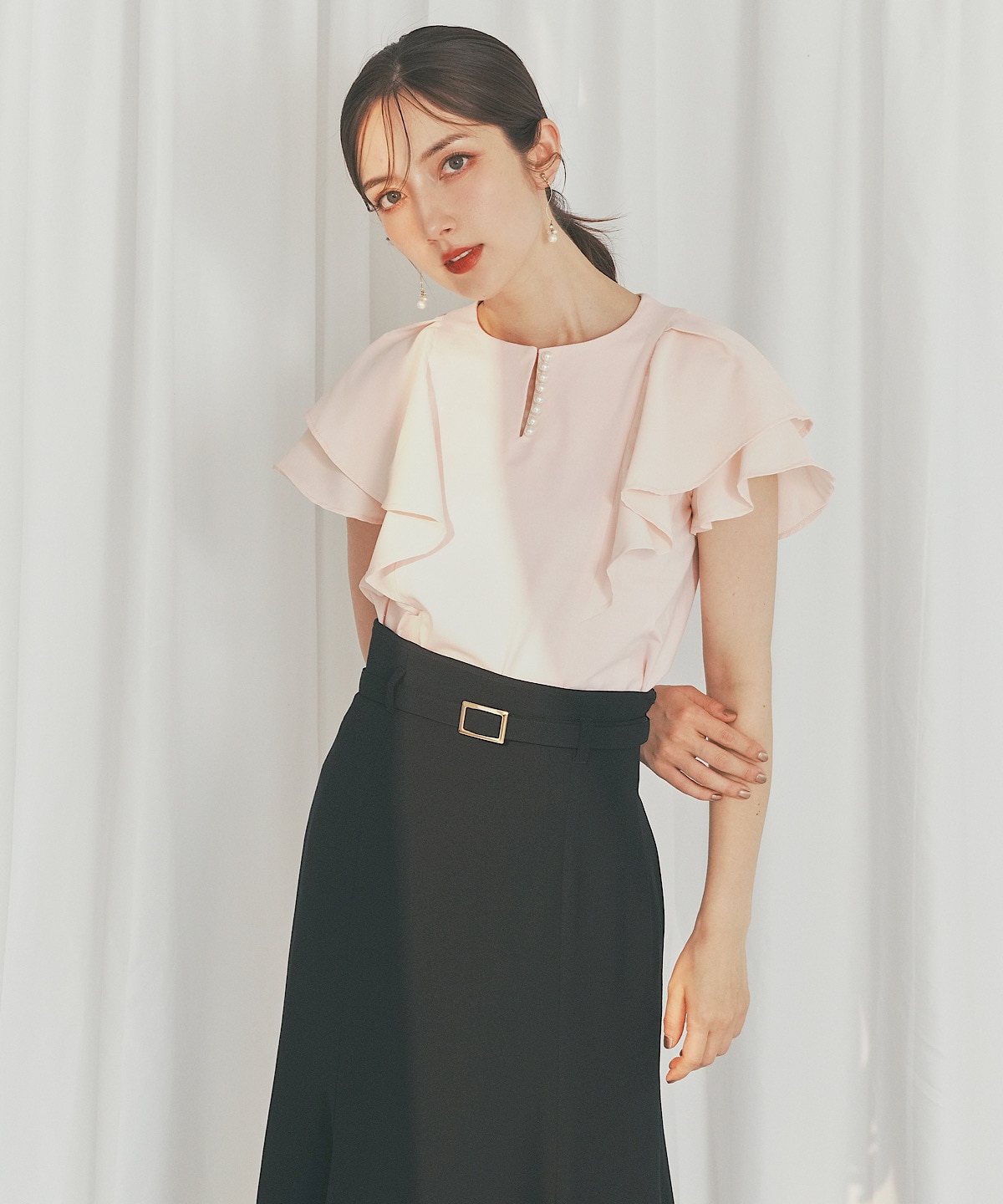 【日本製】ベルト付きマーメイドスカート