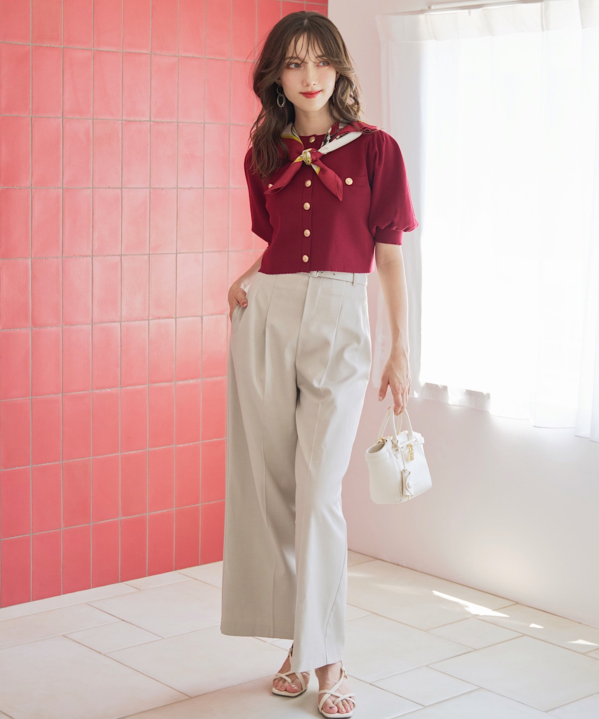 ベルテッドワイドパンツ