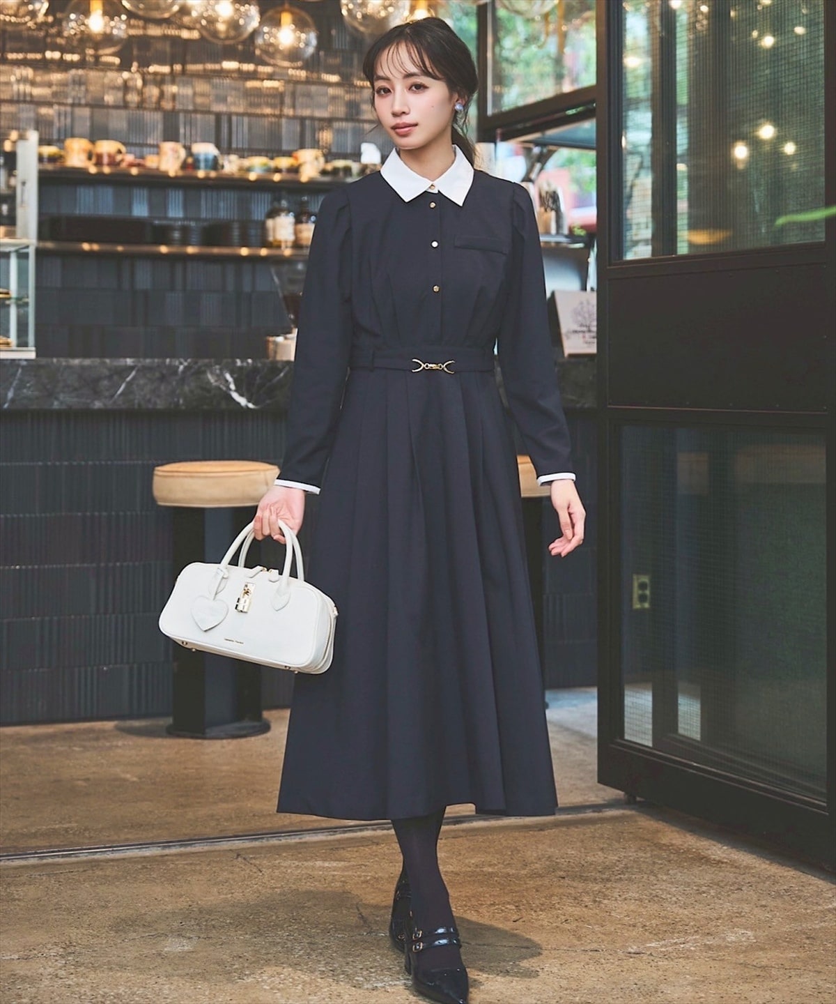 白襟シャツワンピース