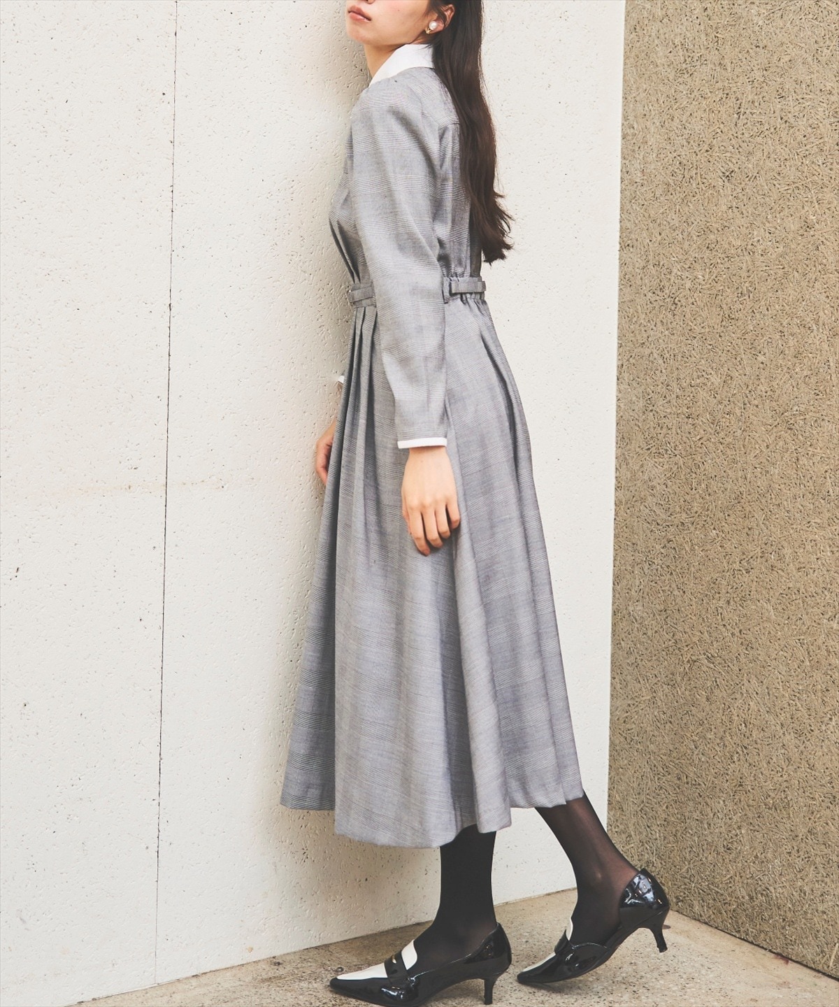 白襟シャツワンピース