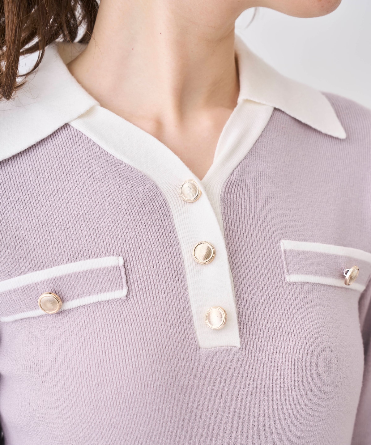 【12/5(Fri)発売開始】配色ポロニットワンピース