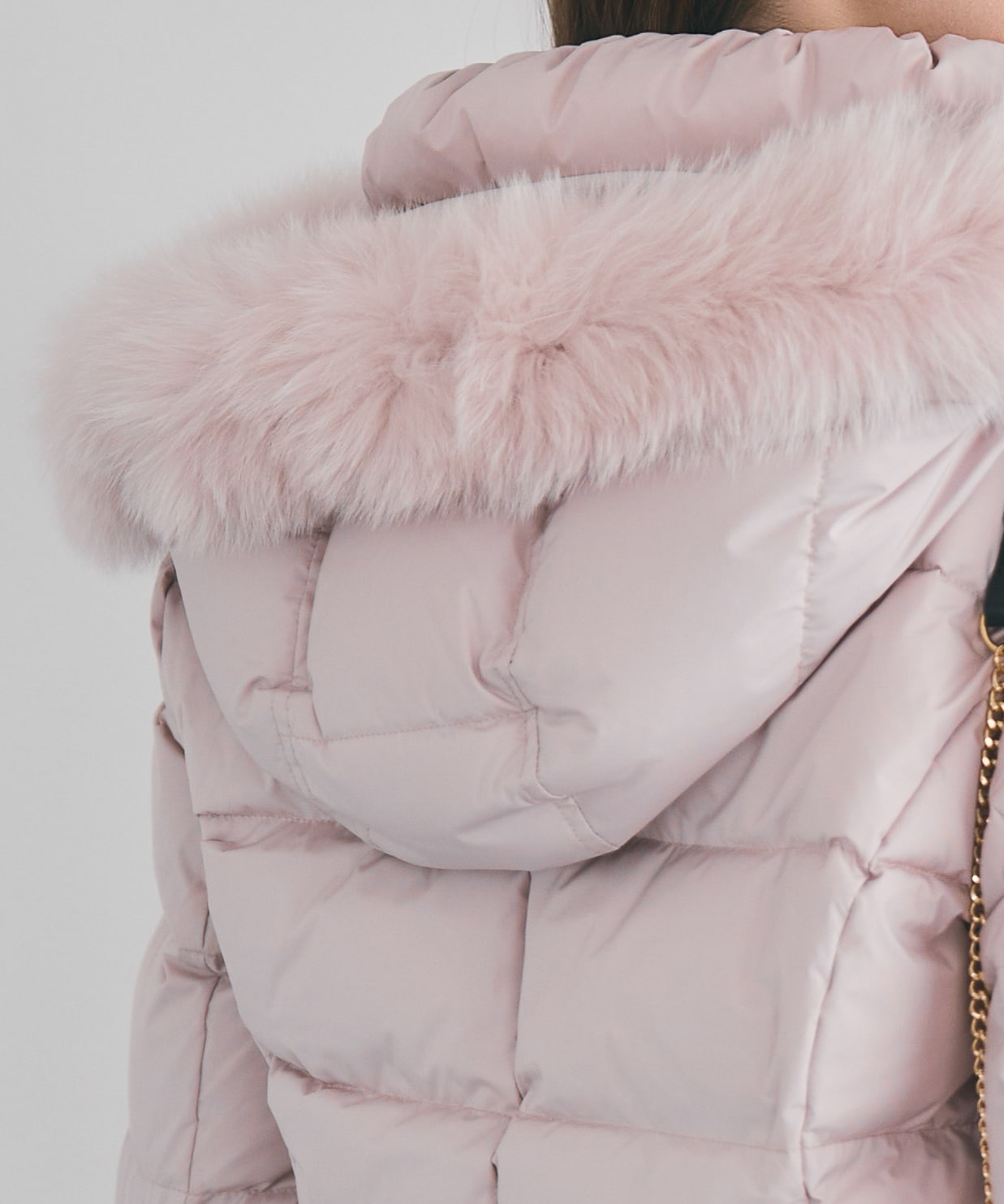 フォックスファー付ショートダウン