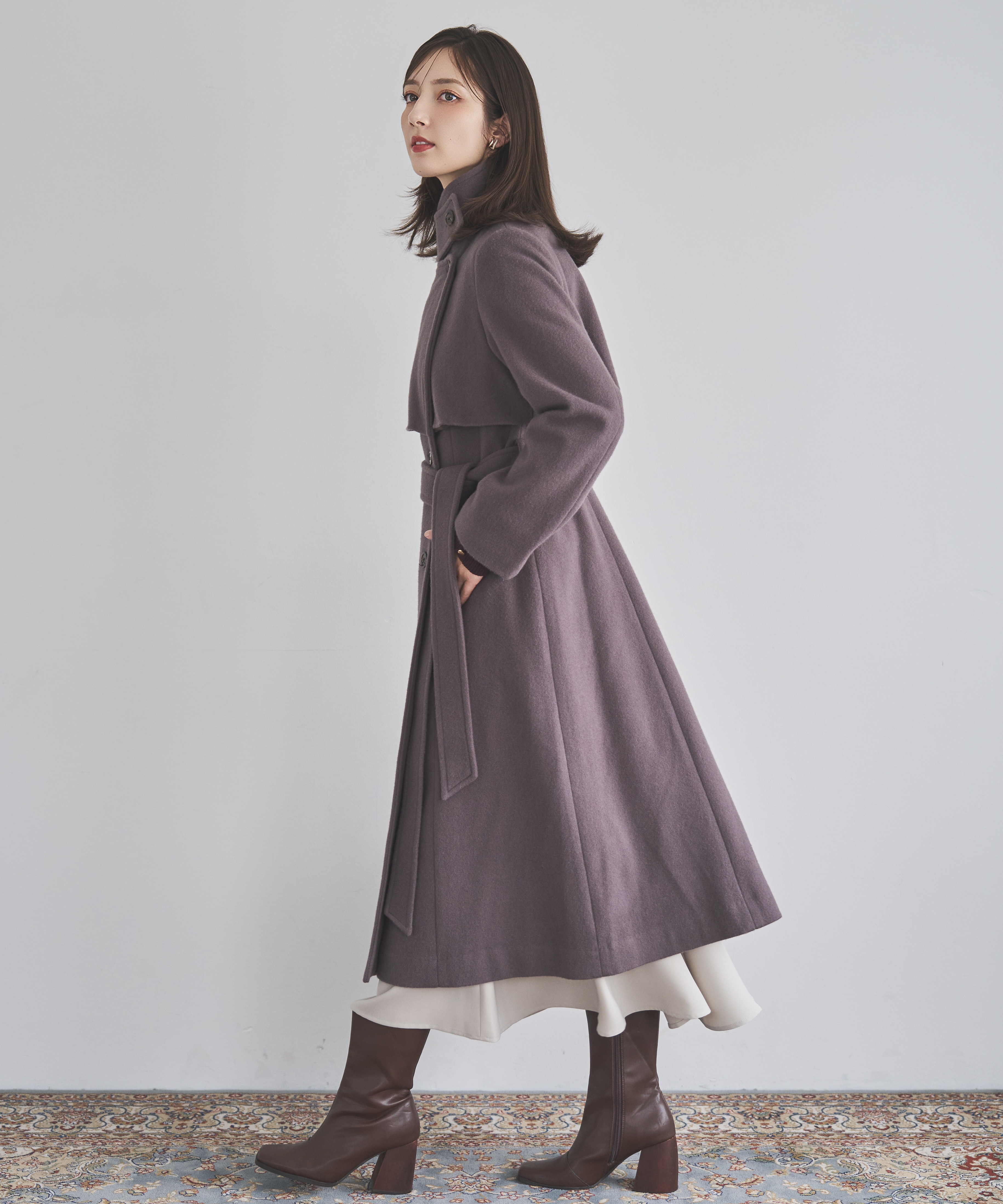 ウールスタンドカラーコート