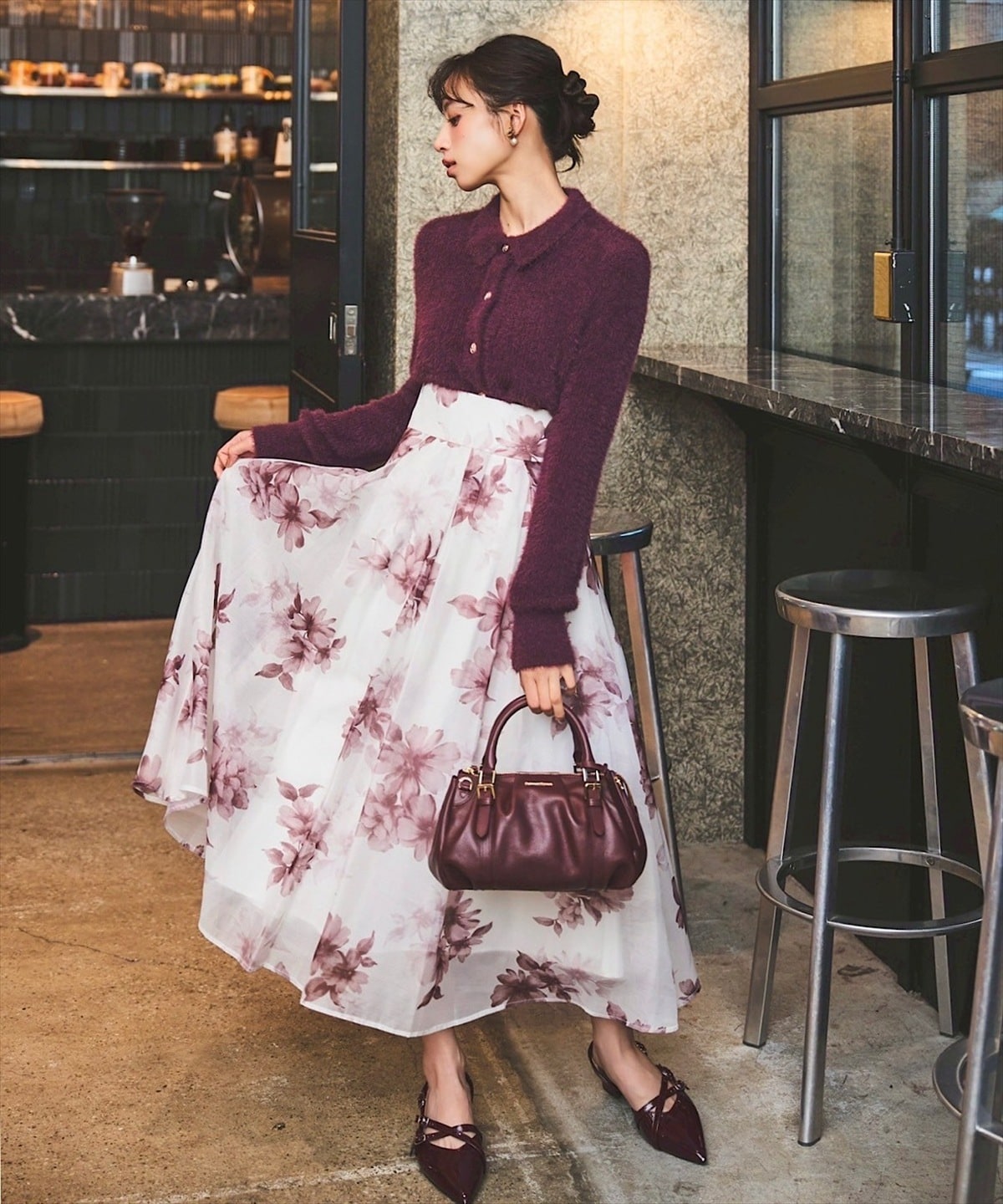 襟付きラメカーディガン