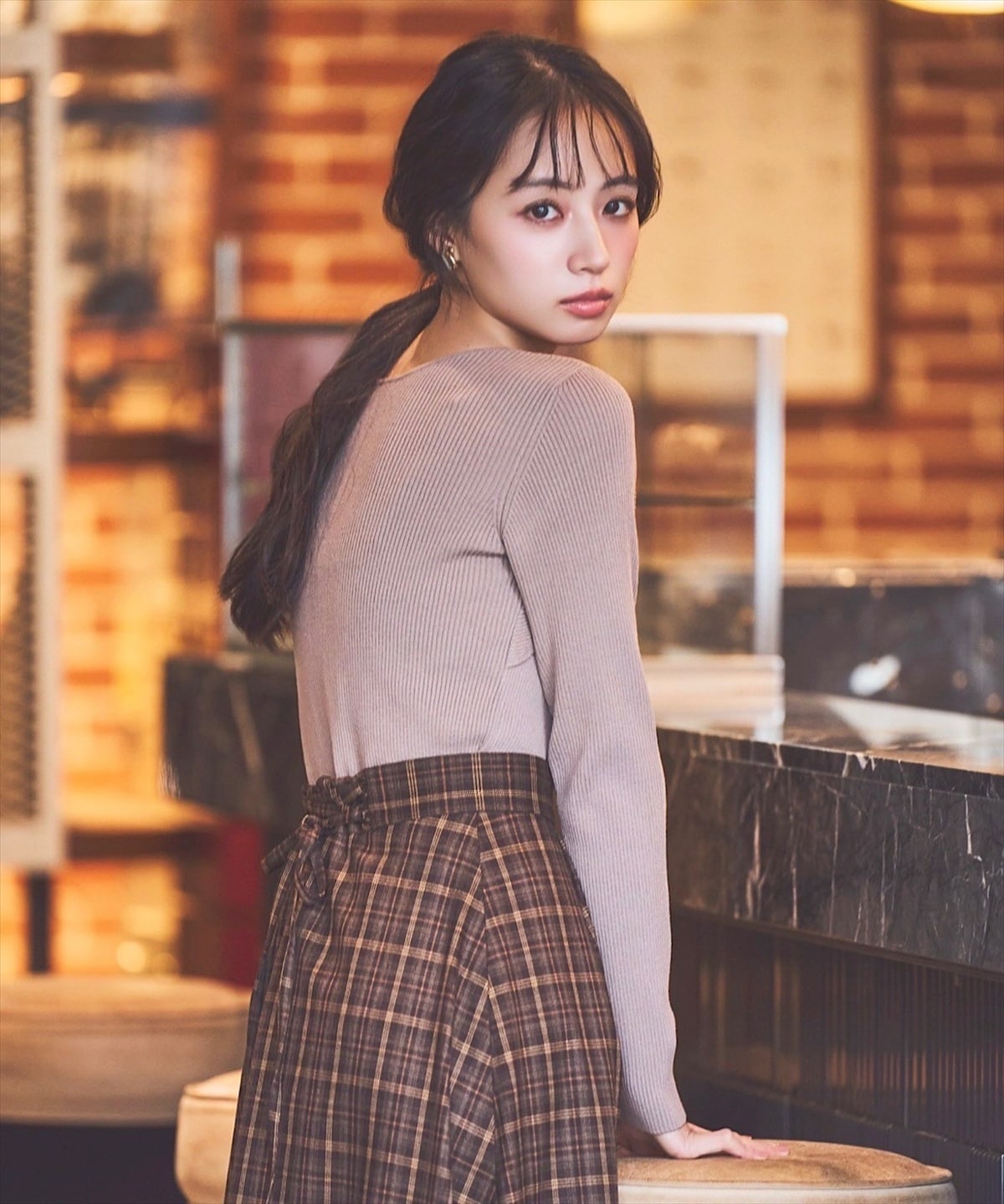 2WAYリボンリブニット