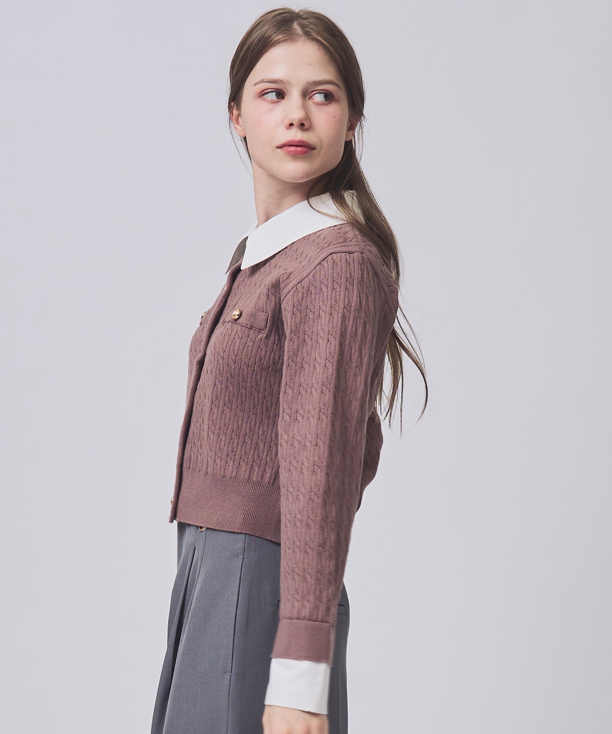 【NEW YEAR SPECIAL ITEM】レイヤードケーブルニットカーディガン