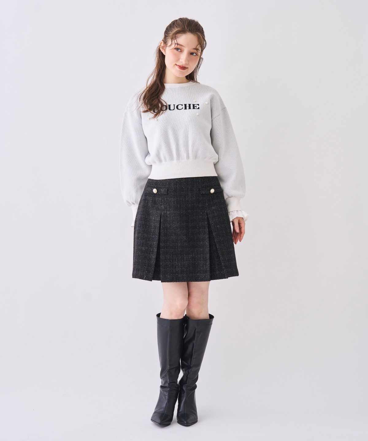 【12/5(Fri)予約開始】フリル袖ロゴニット