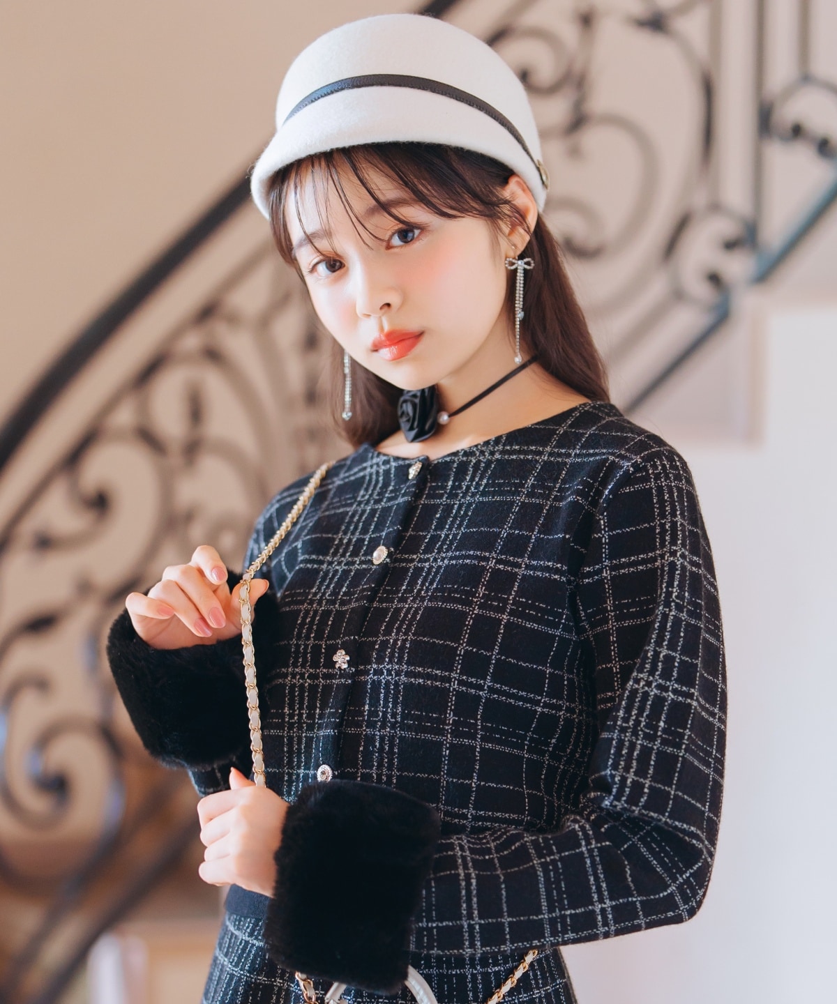 ベルト付きウールハット