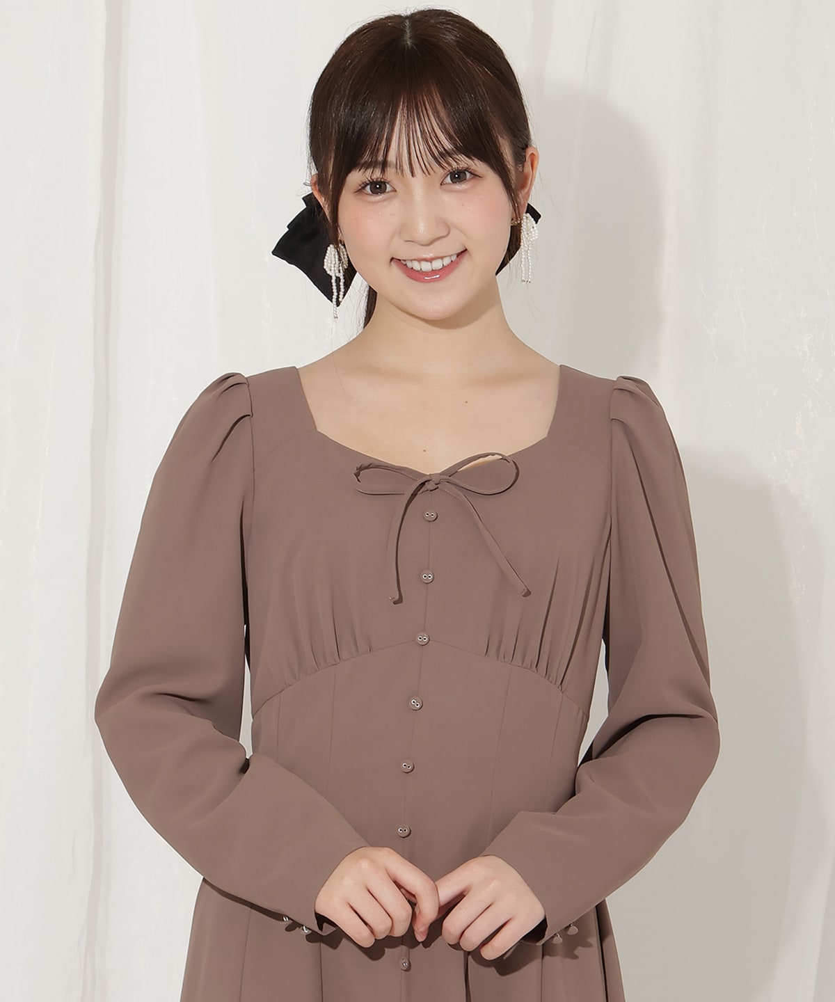 フロントボタンワンピース