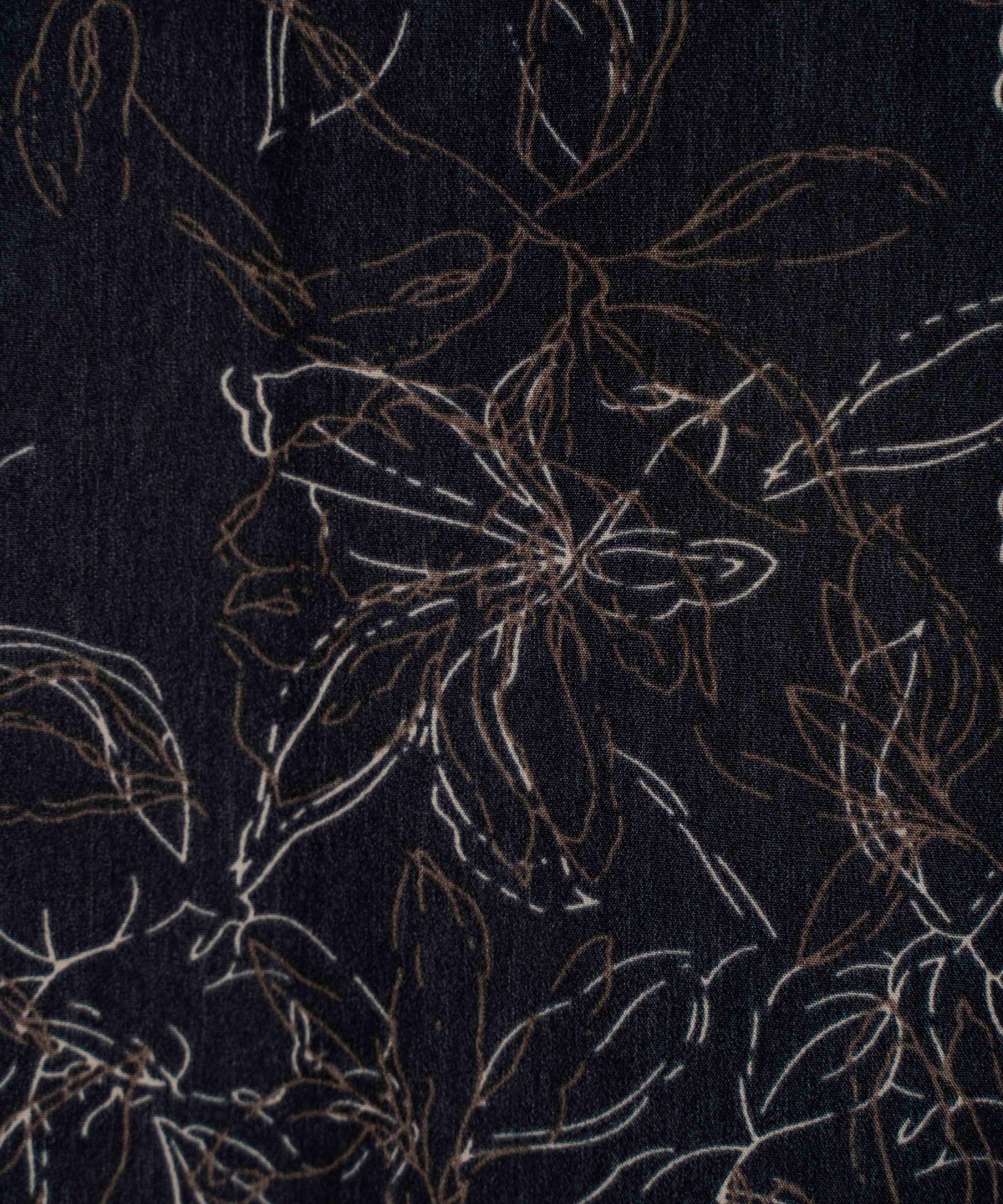 フラワープリントギャザーフレアワンピース