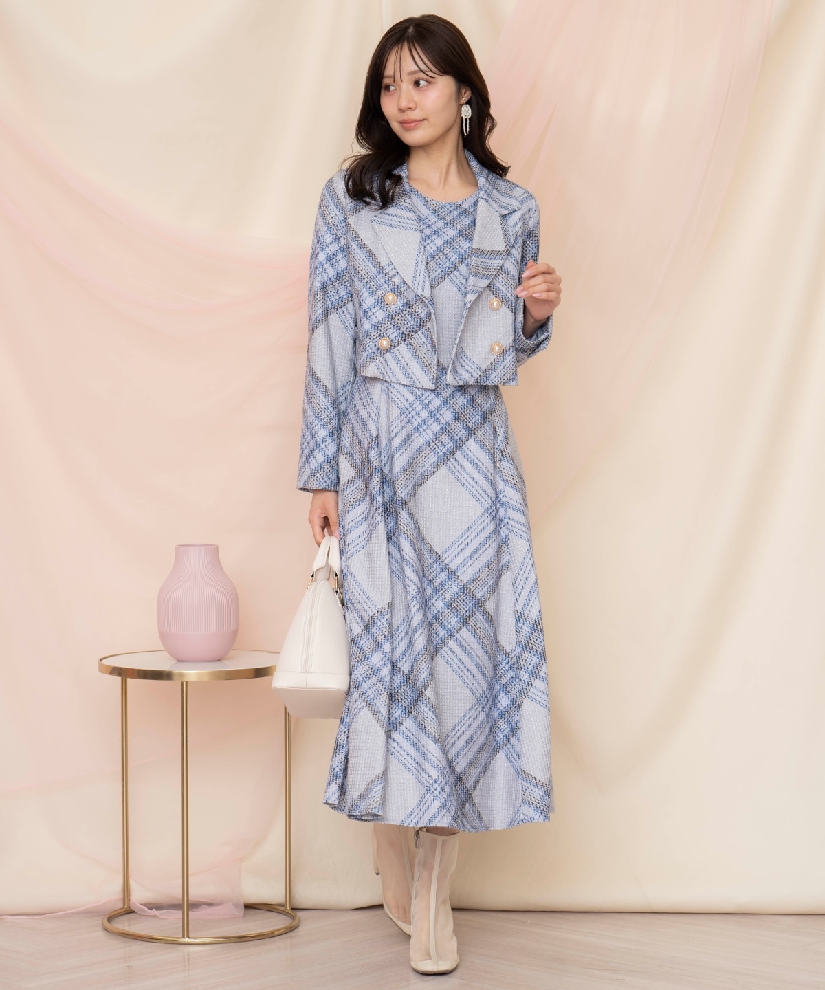 ツイードチェックショートジャケット