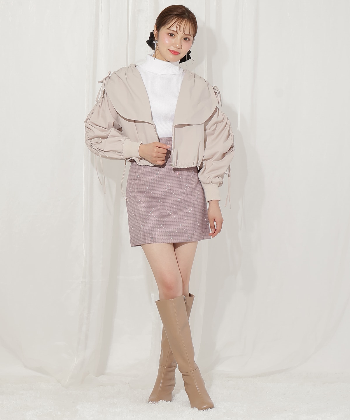 ハートカラーギャザーブルゾン