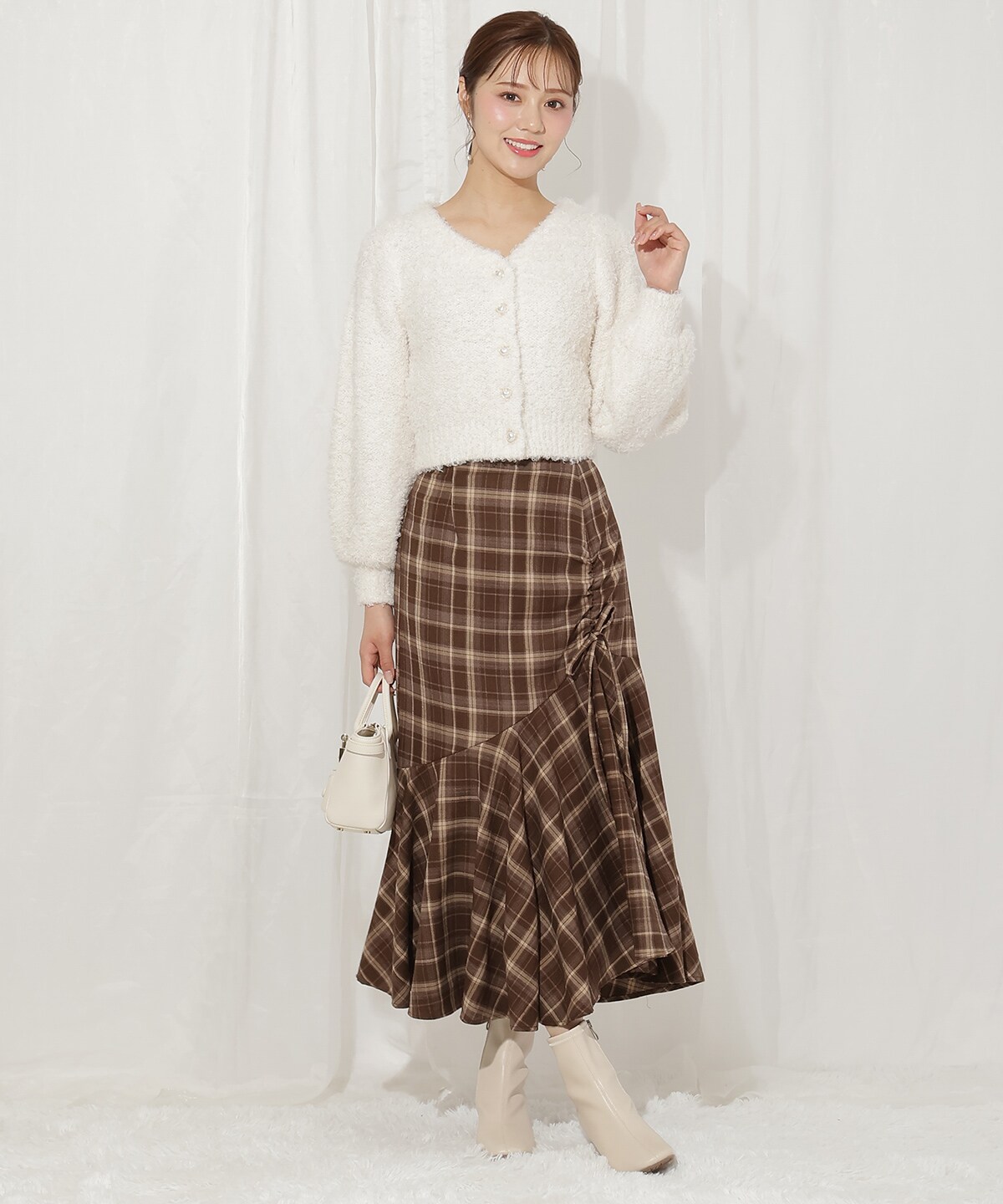 テディヤーンニットカーディガン