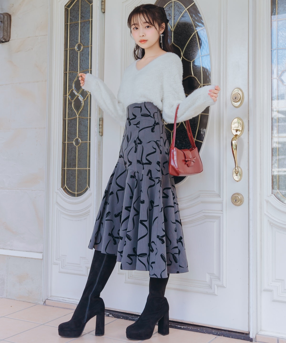 ラメフェザー2WAYニット