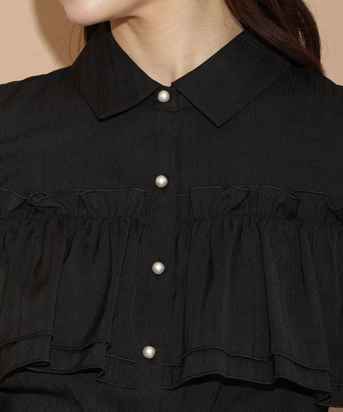 ナローリボンオフショルブラウス