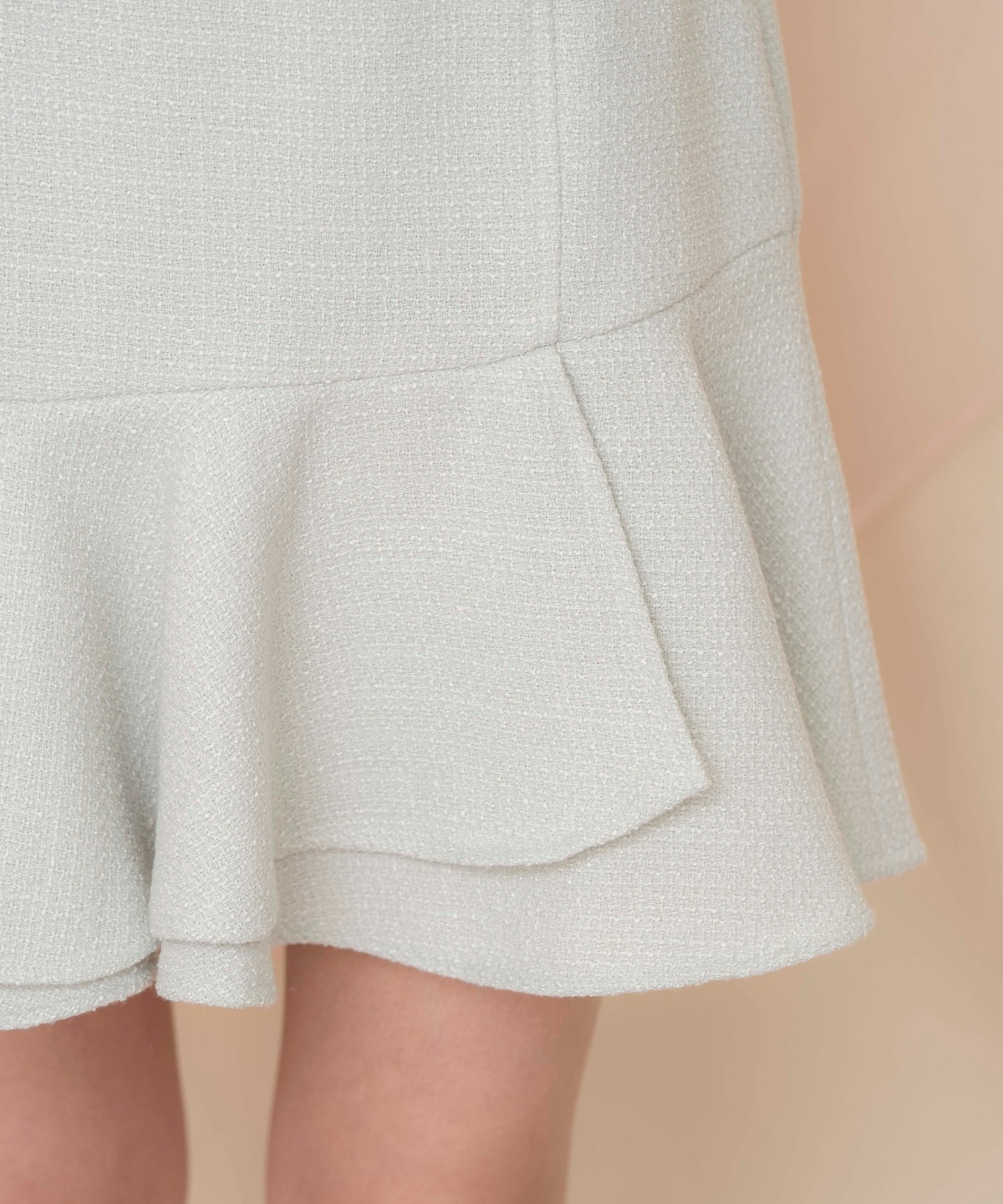 アシメヘムツイードミニスカート