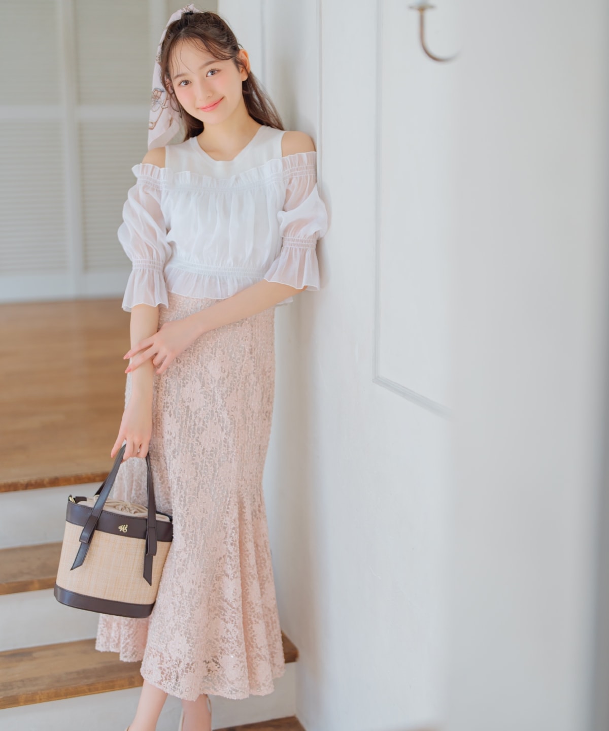 スパンコールレースマーメイドスカート